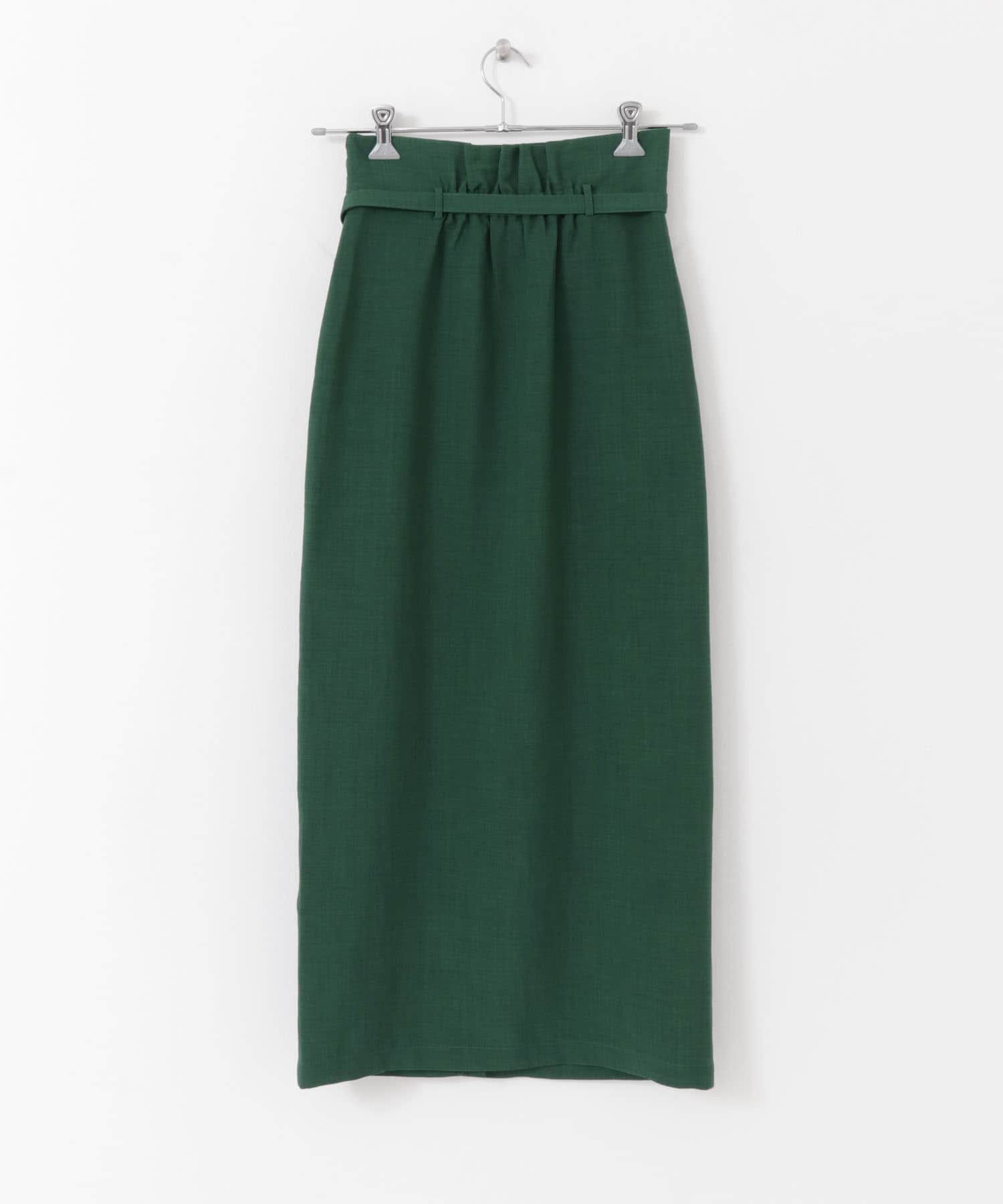 『XS・TALL展開あり』リネンライクハイウエストラップスカート GREEN XS