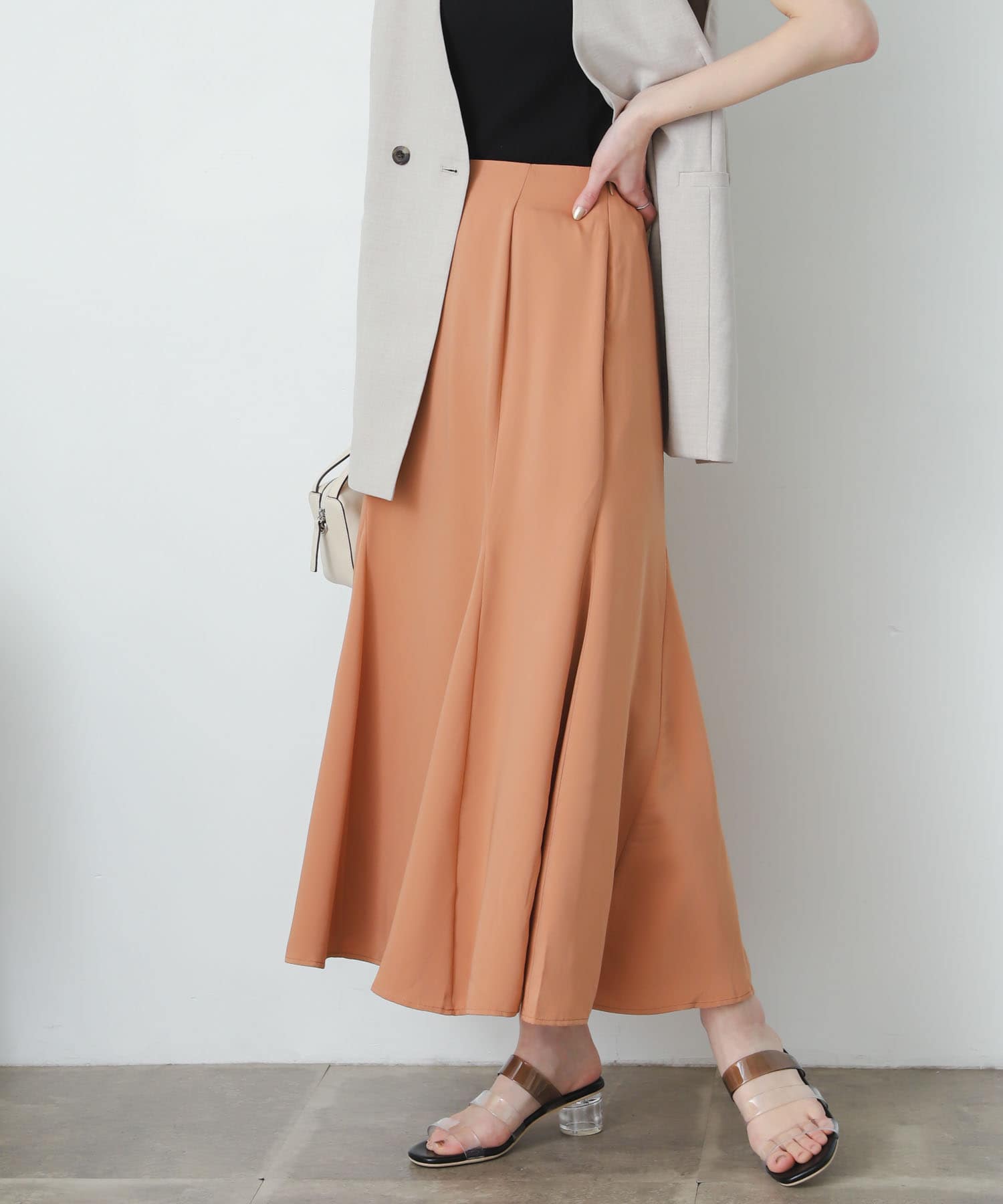 マーメイドナロースカート PINK BEIGE one
