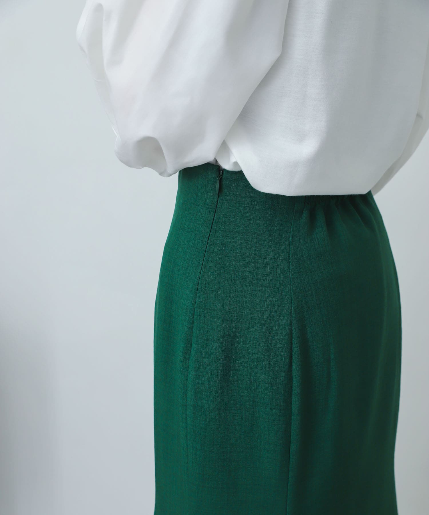 リネンライクマーメイドスカート GREEN M