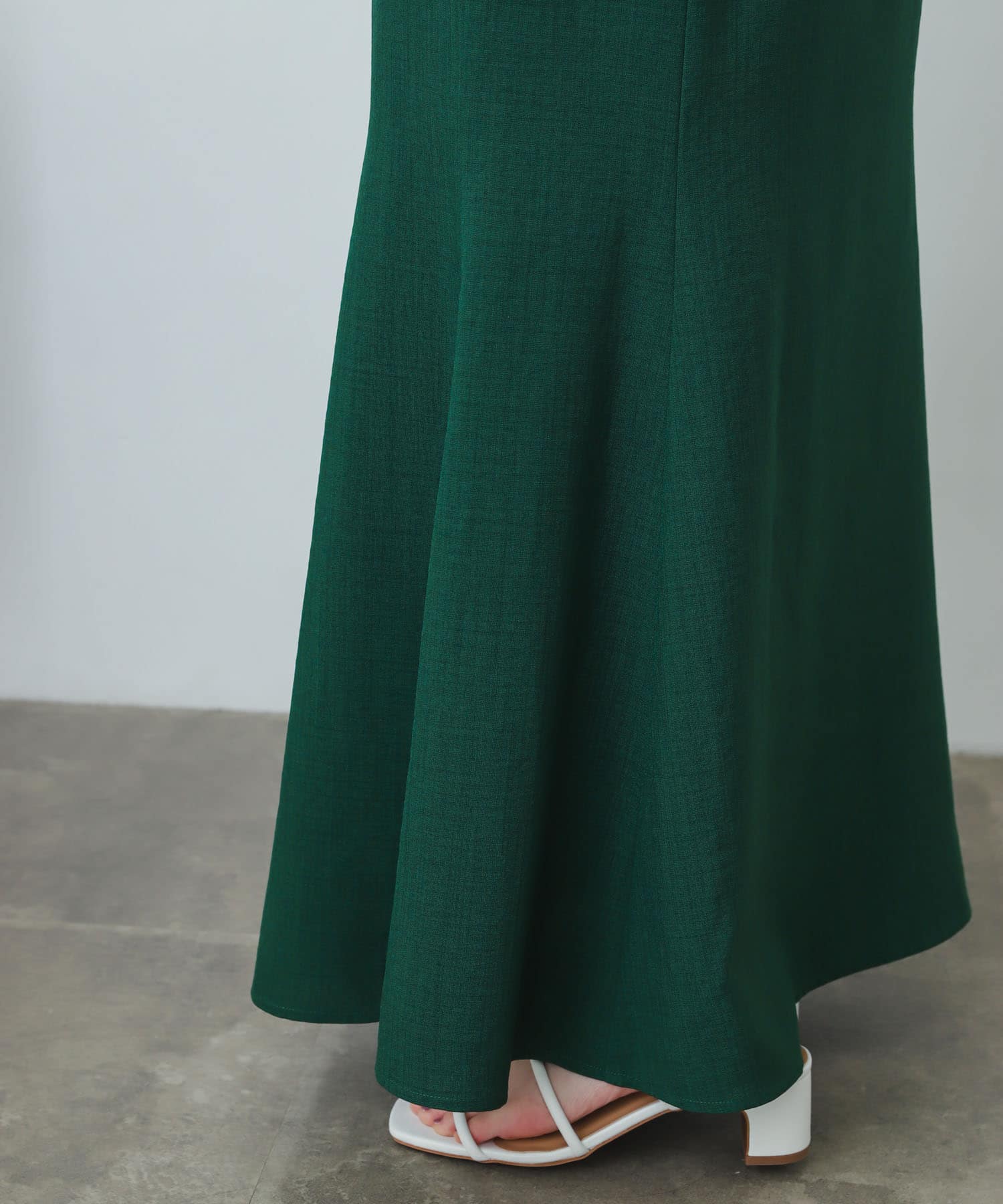 リネンライクマーメイドスカート GREEN TALL