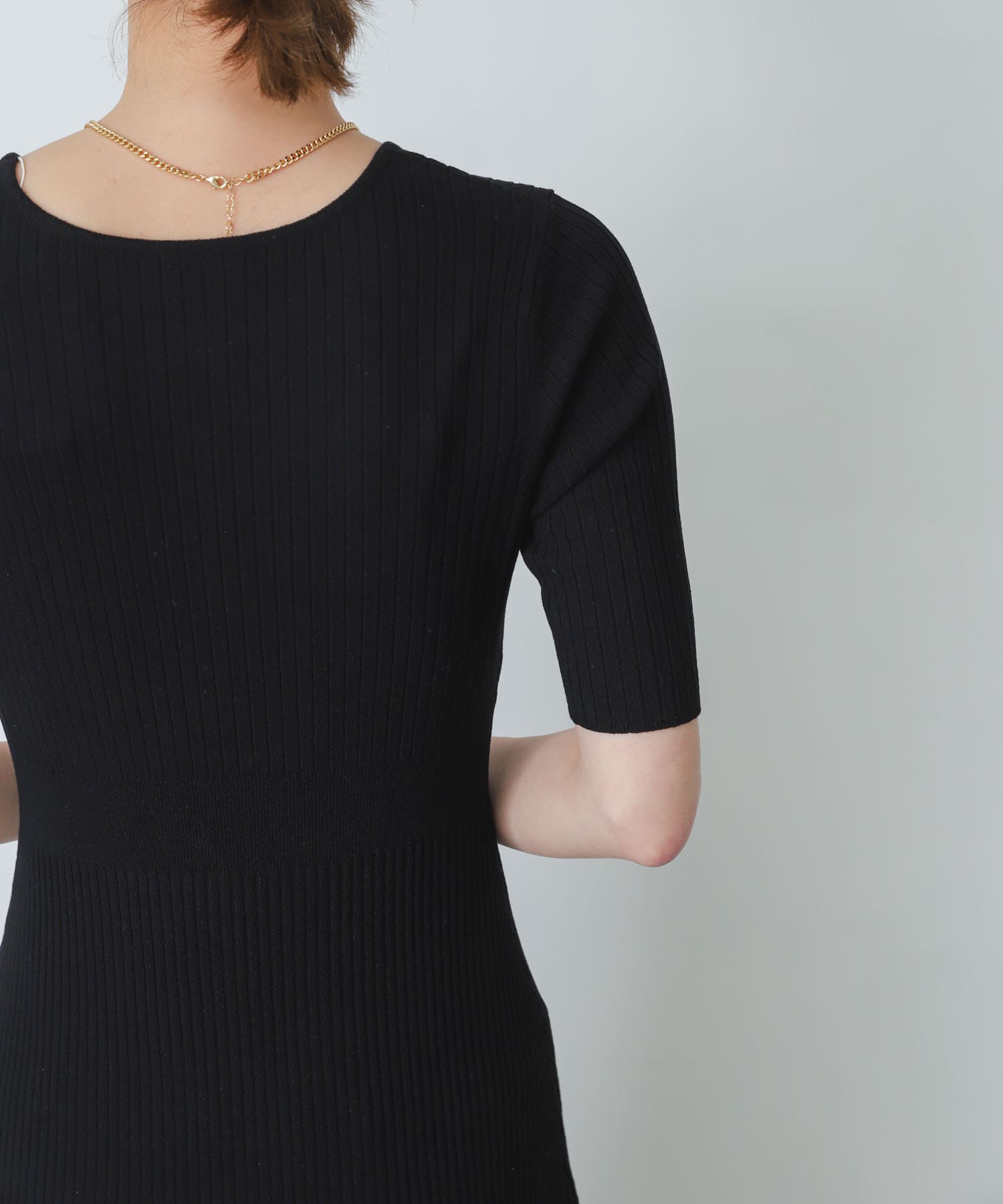ドッキングニットマーメイドワンピース BLACK one
