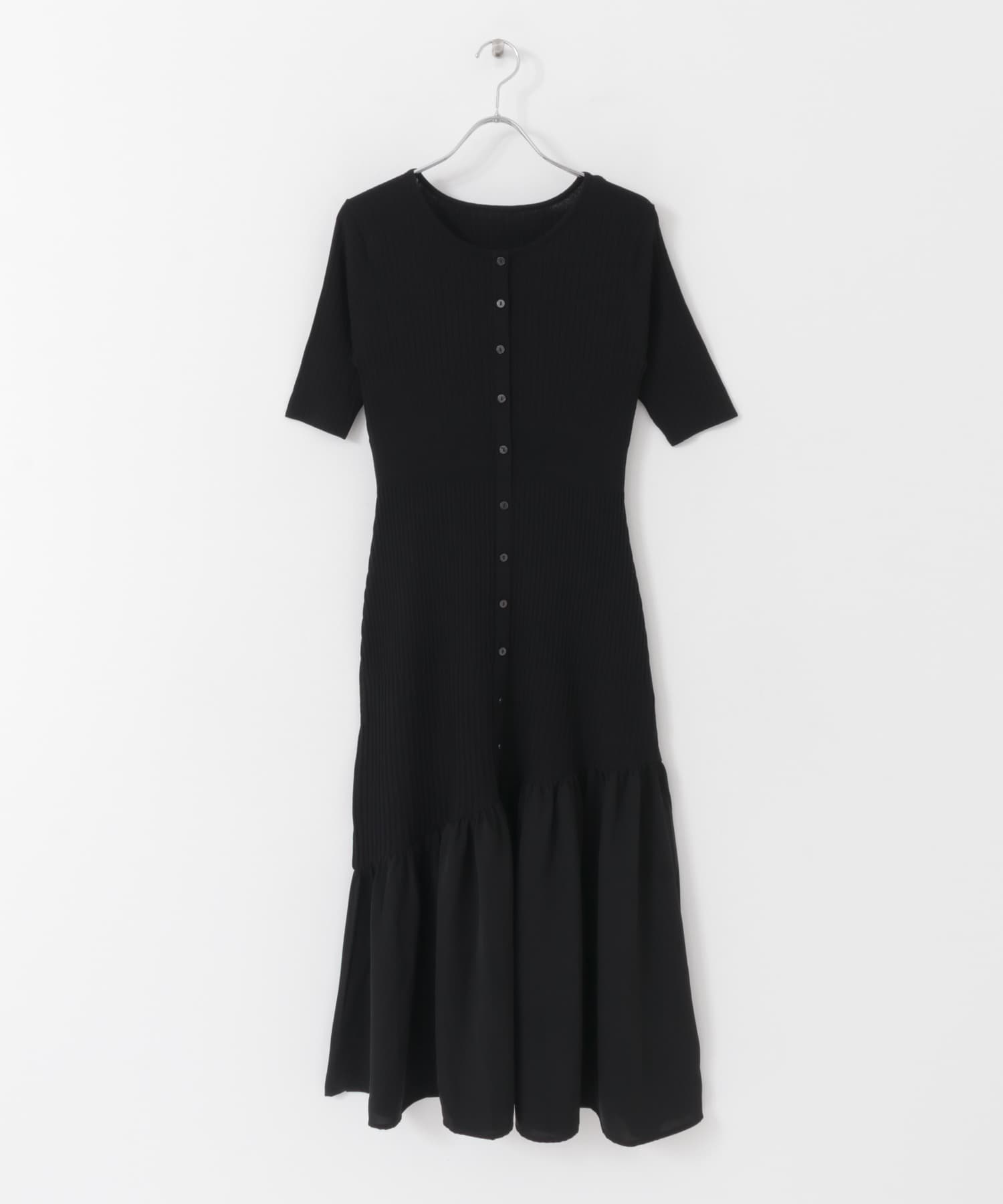 ドッキングニットマーメイドワンピース BLACK one