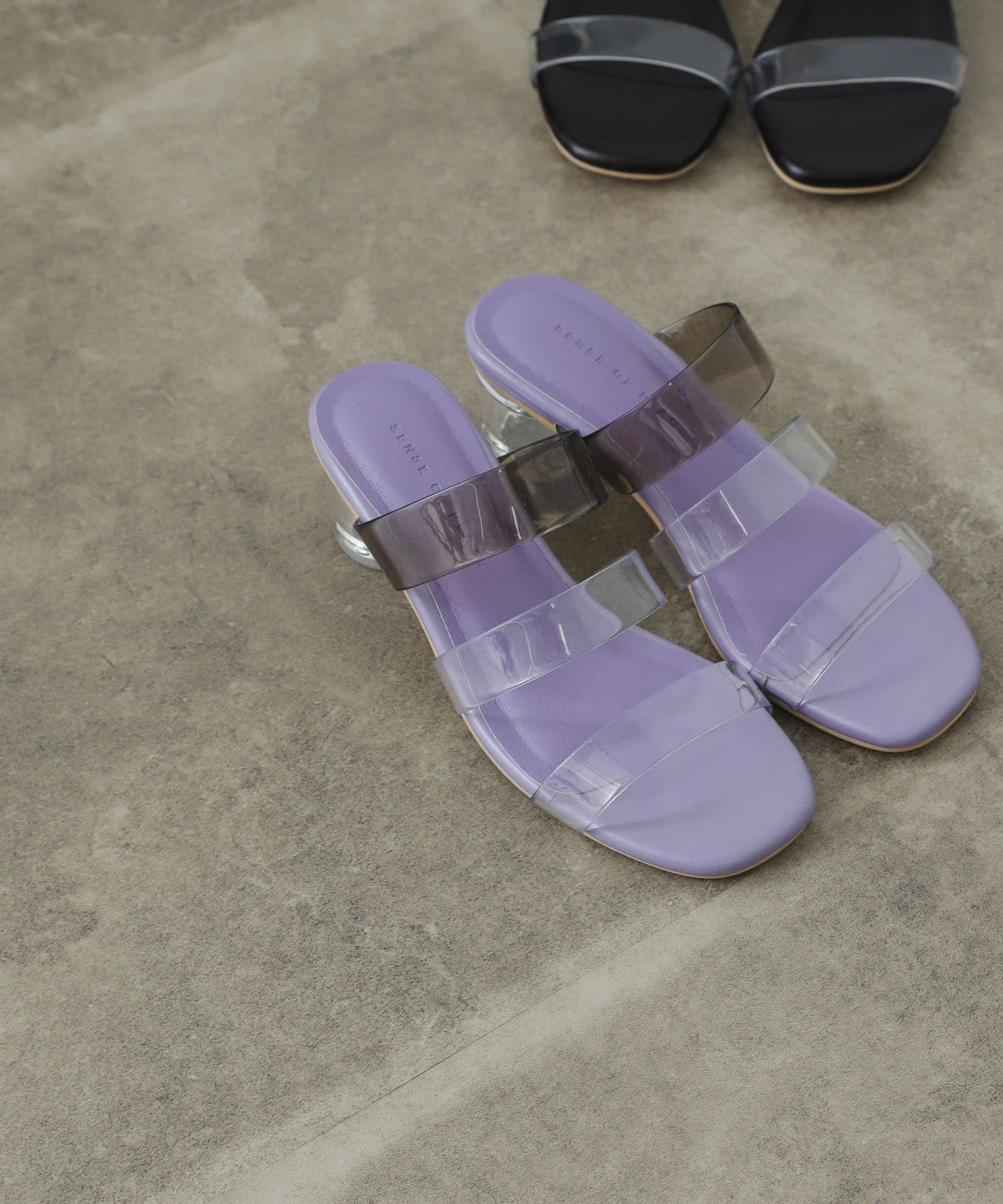 PVCクリアヒールサンダル PURPLE S