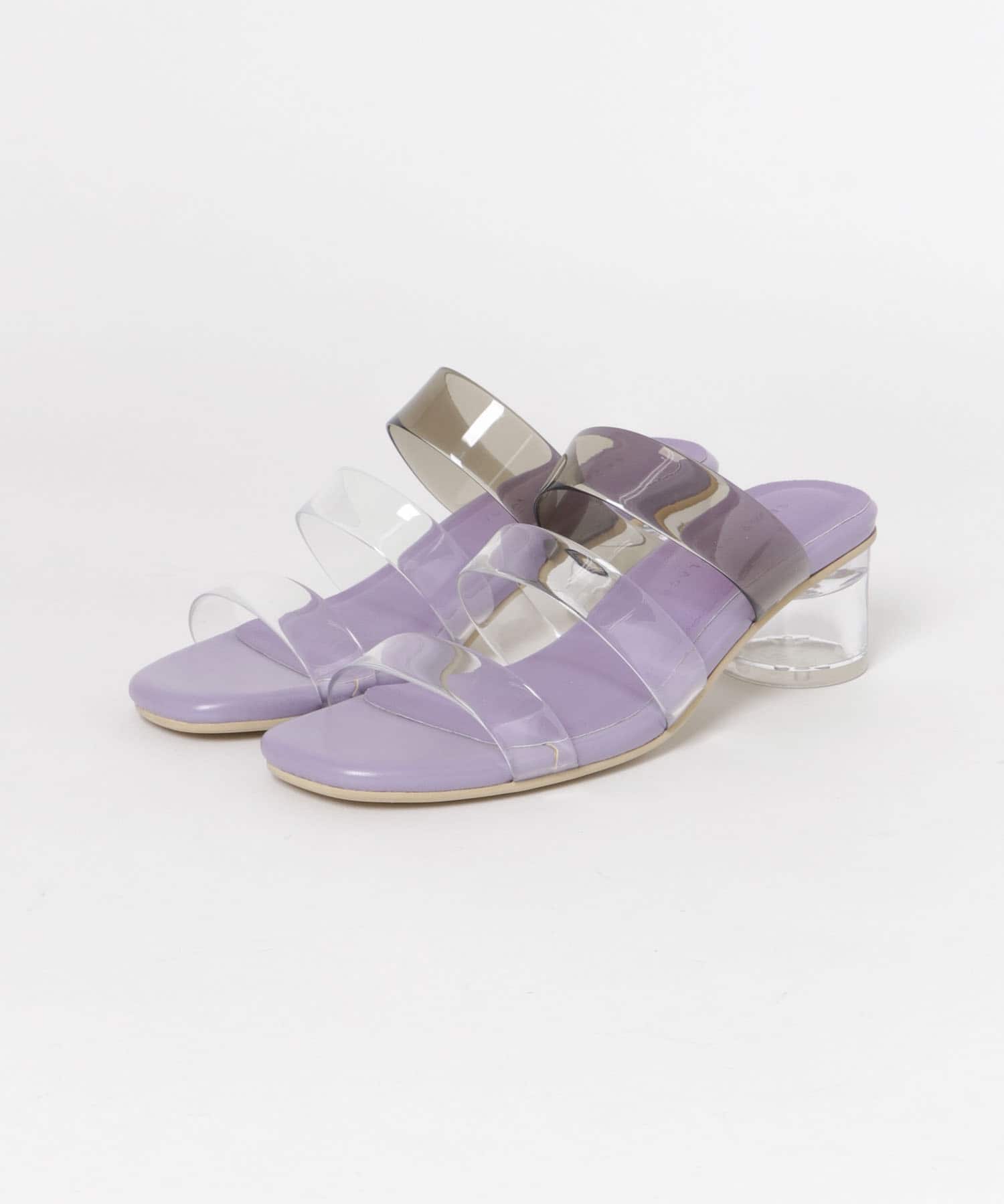 PVCクリアヒールサンダル PURPLE S