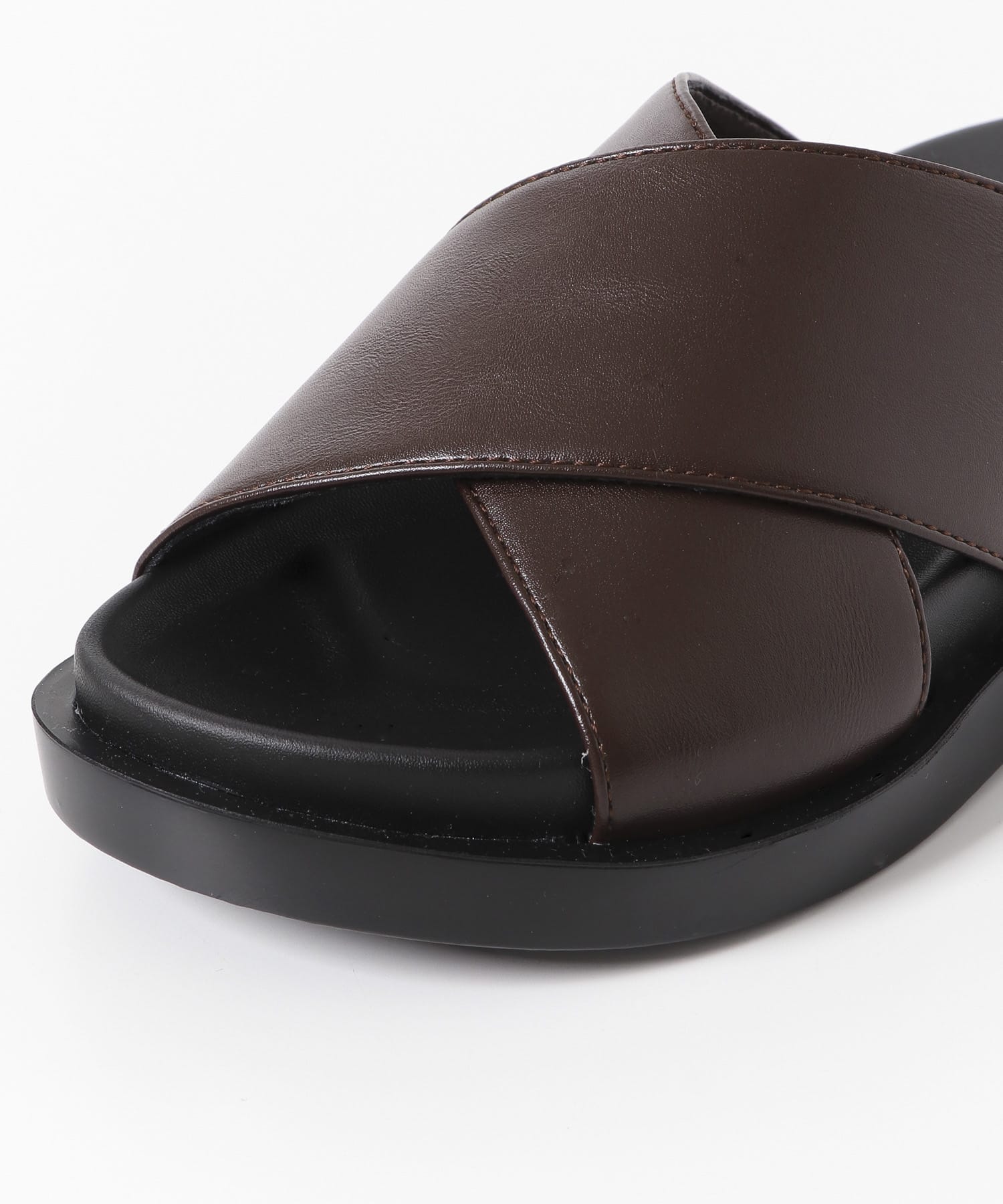 ワイドクロスフットベッドサンダル BROWN S