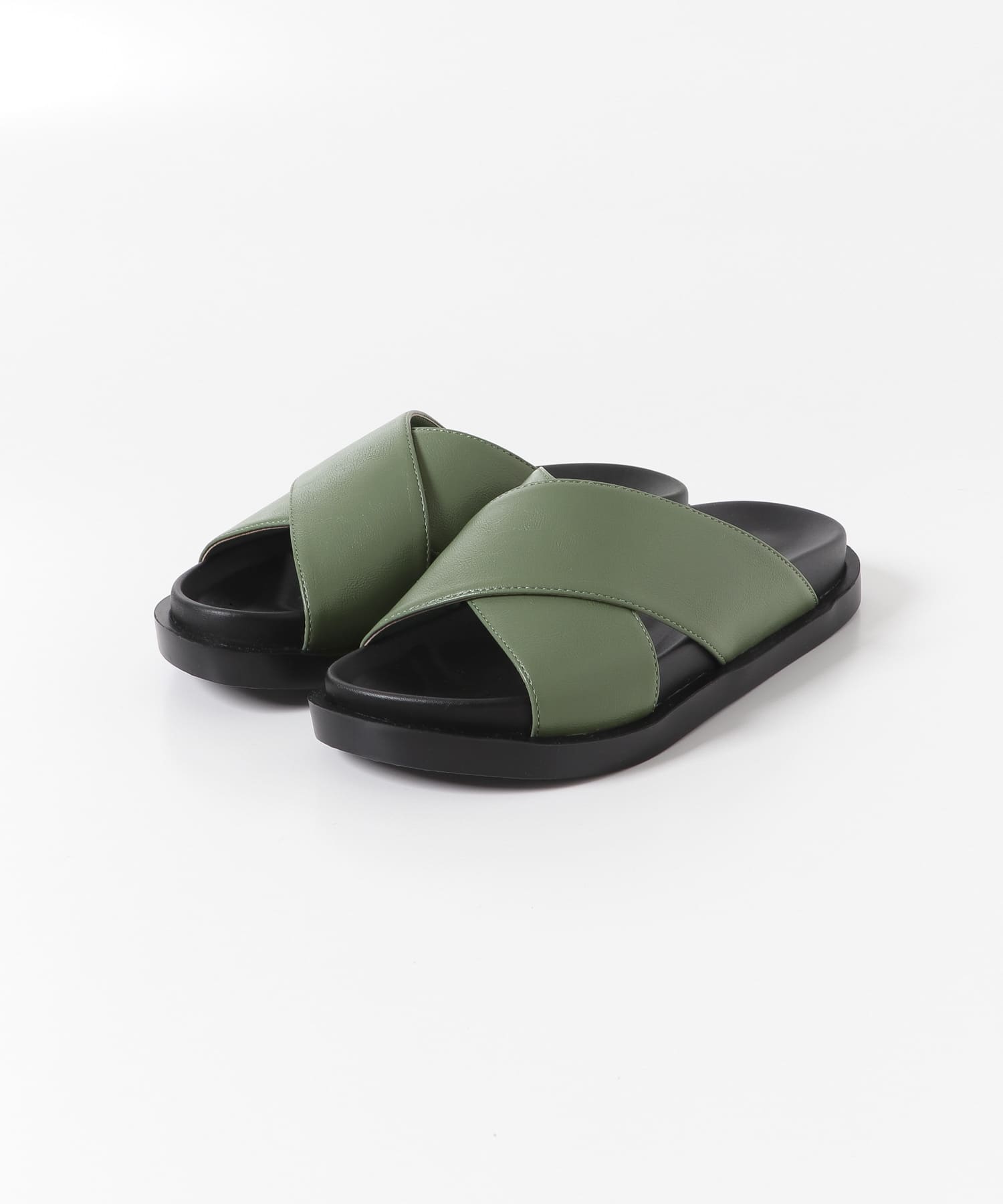 ワイドクロスフットベッドサンダル GREEN S