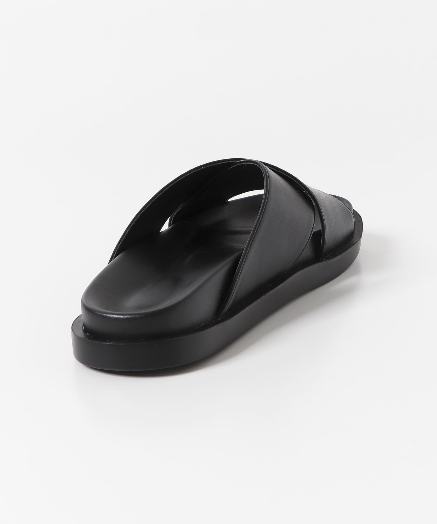 ワイドクロスフットベッドサンダル BLACK S