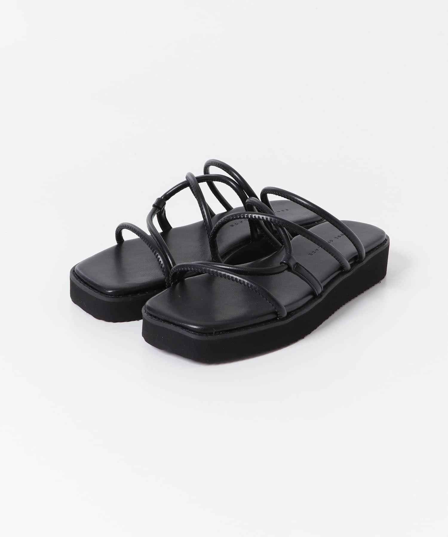 ボリュームソールコードサンダル BLACK S