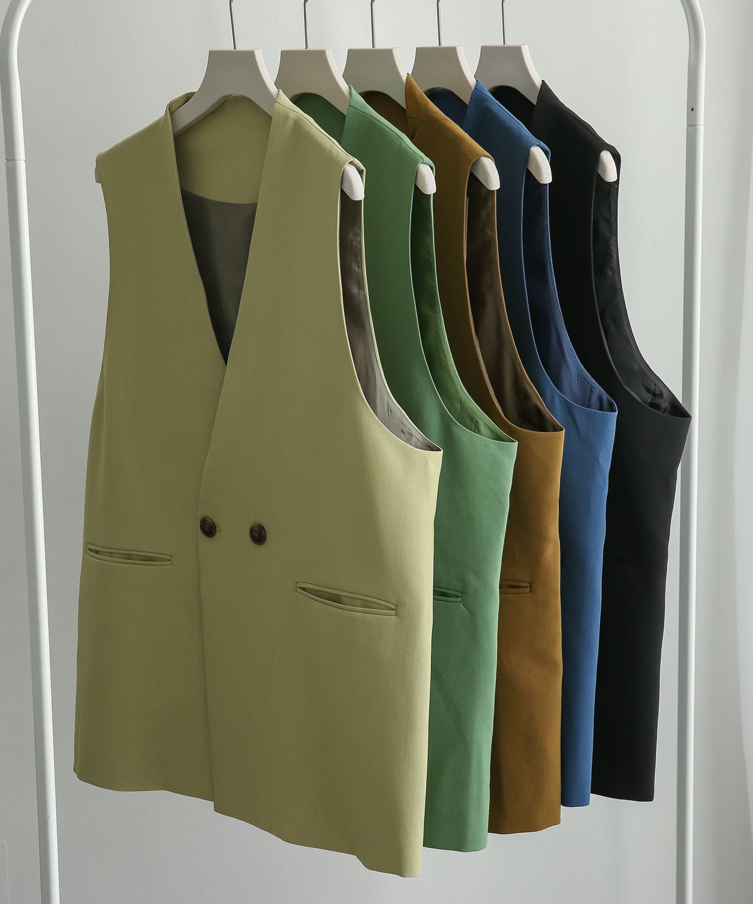 ダブルテーラードベスト L.KHAKI L