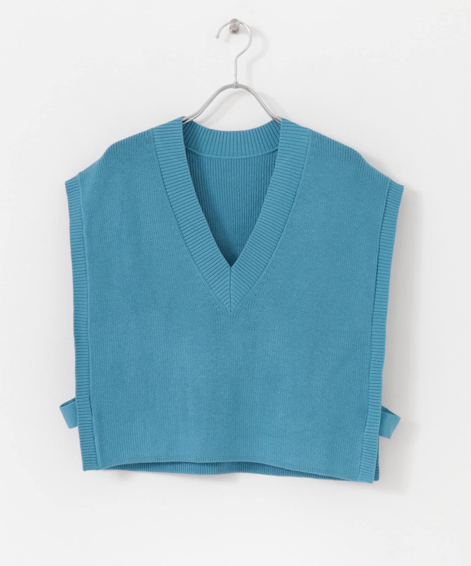 Vネックニットベスト L.BLUE one