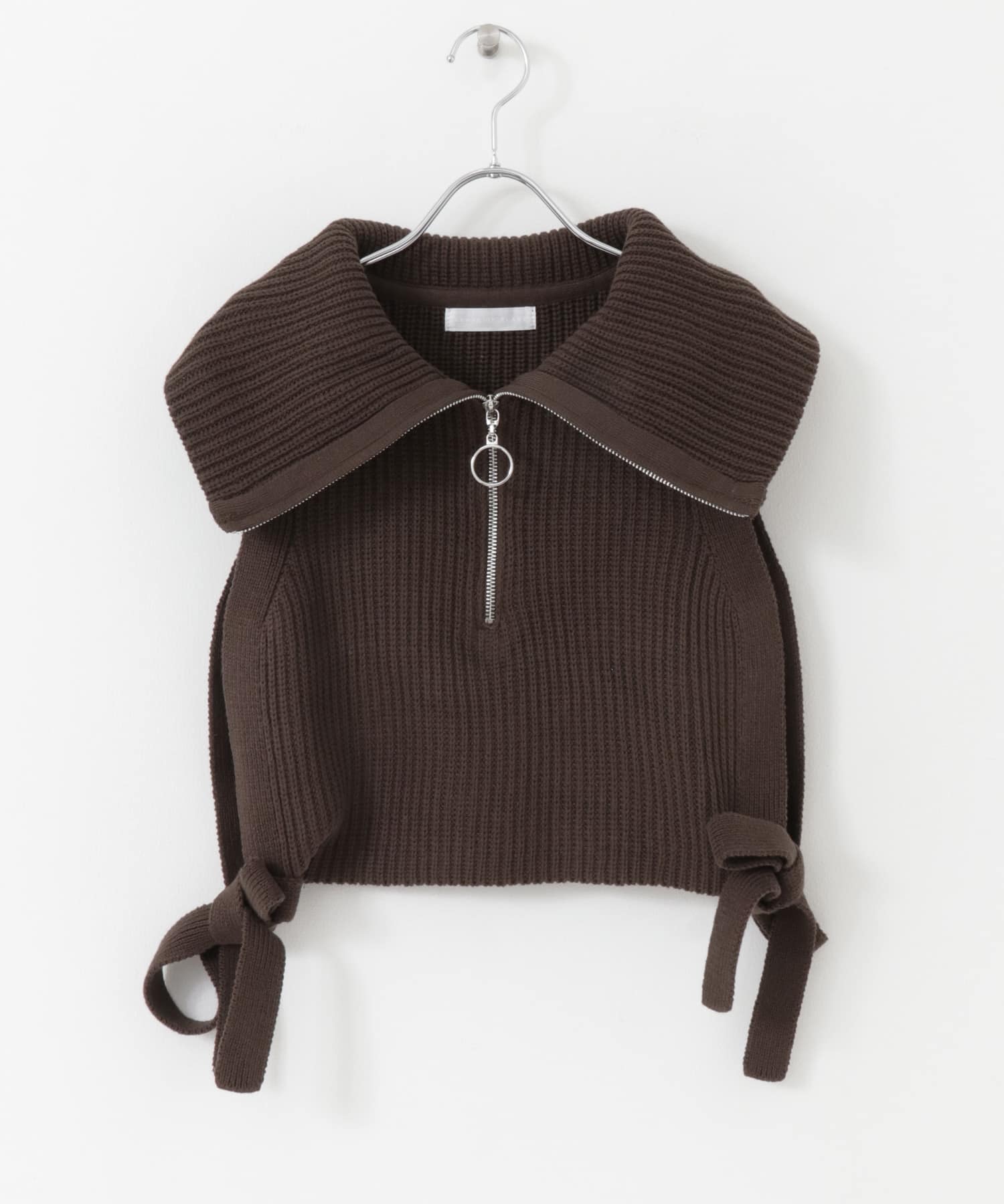 ビッグカラーハーフジップベスト BROWN one