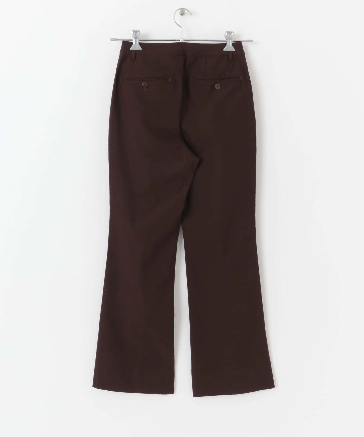 ストレッチセミフレアパンツ BROWN XS