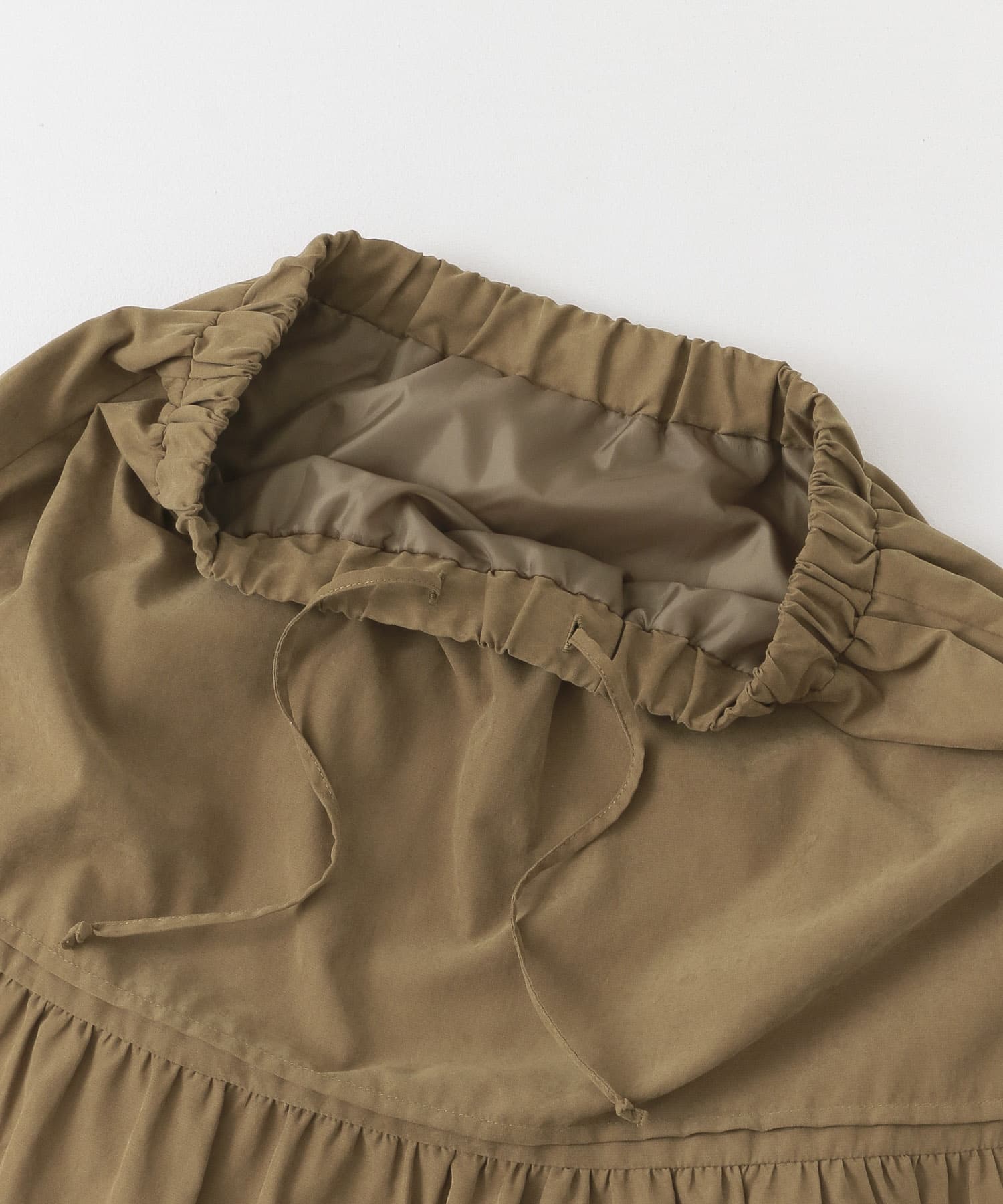 スウェードタッチティアードスカート BROWN one