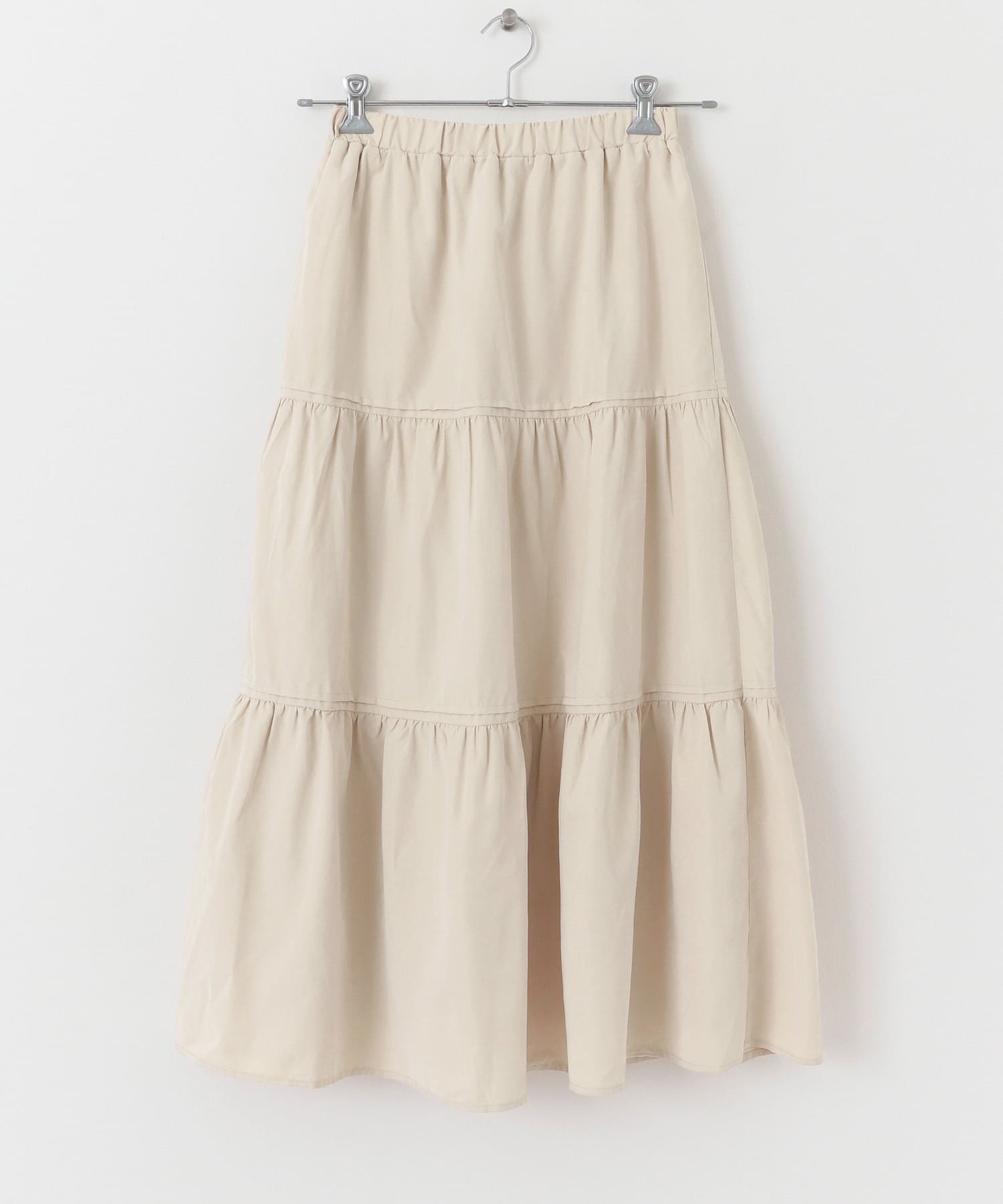 スウェードタッチティアードスカート IVORY one