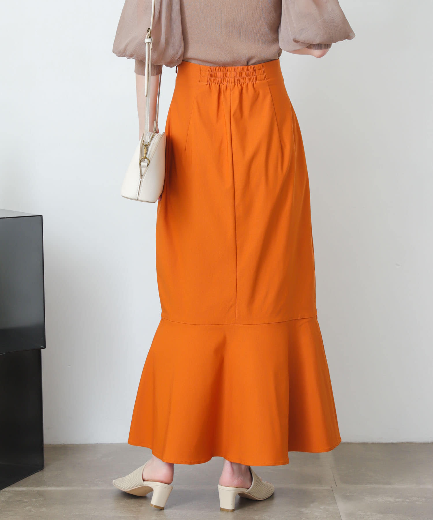 ストレッチハイウエストマーメイドスカート(XS MUSTARD): スカート