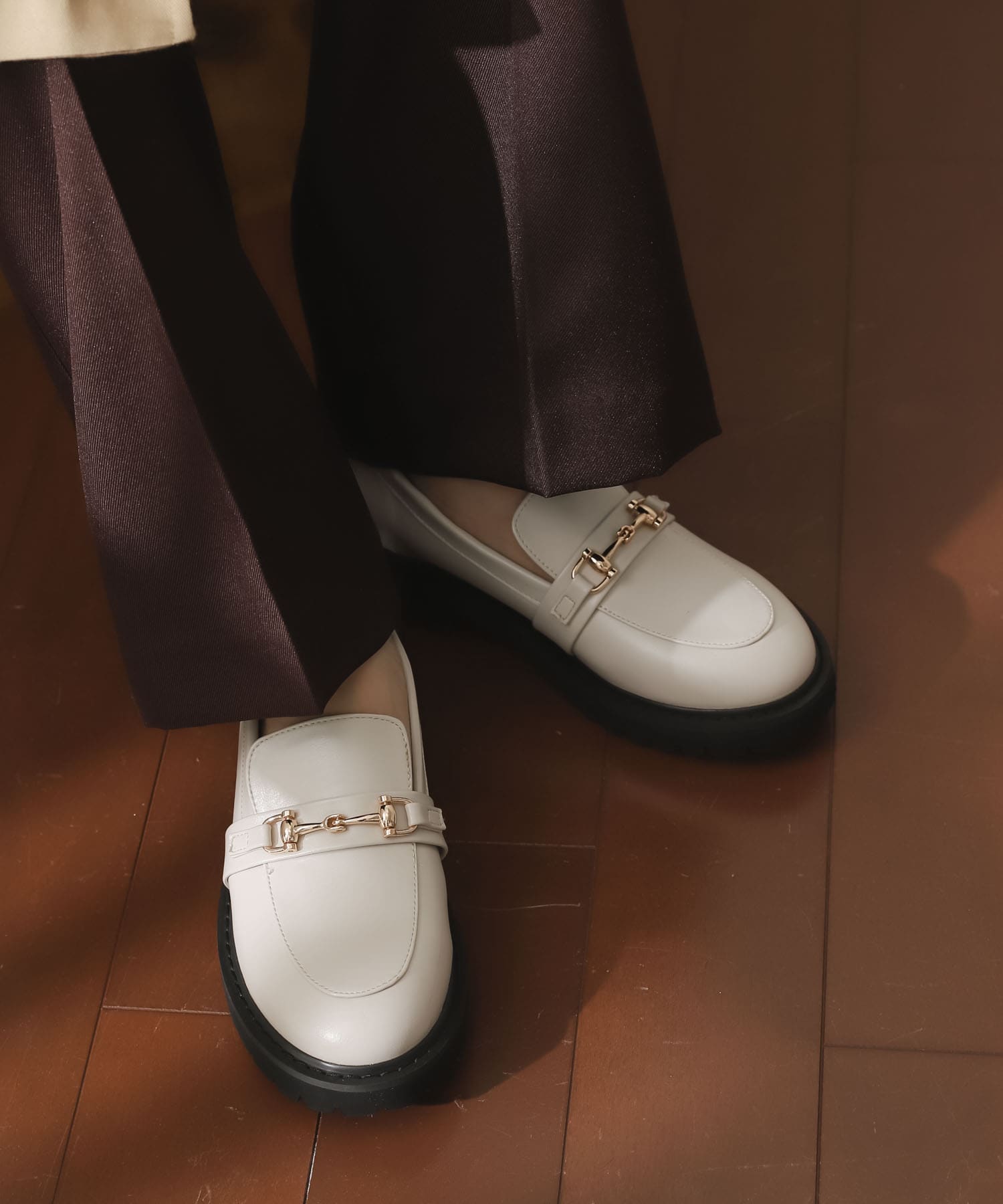 ボリュームソールビットローファー IVORY S