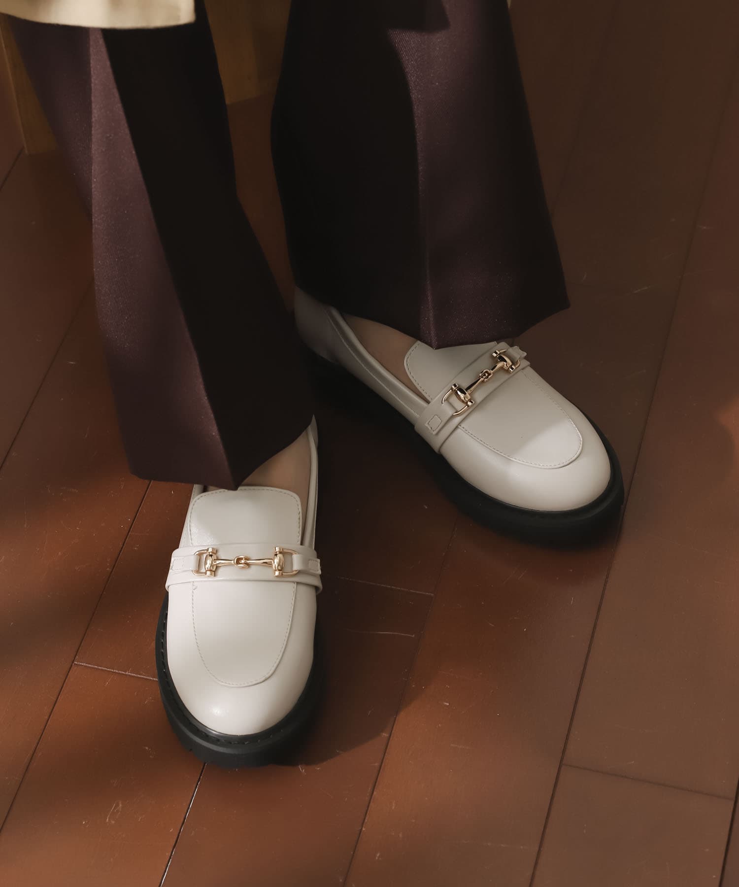 ボリュームソールビットローファー IVORY S