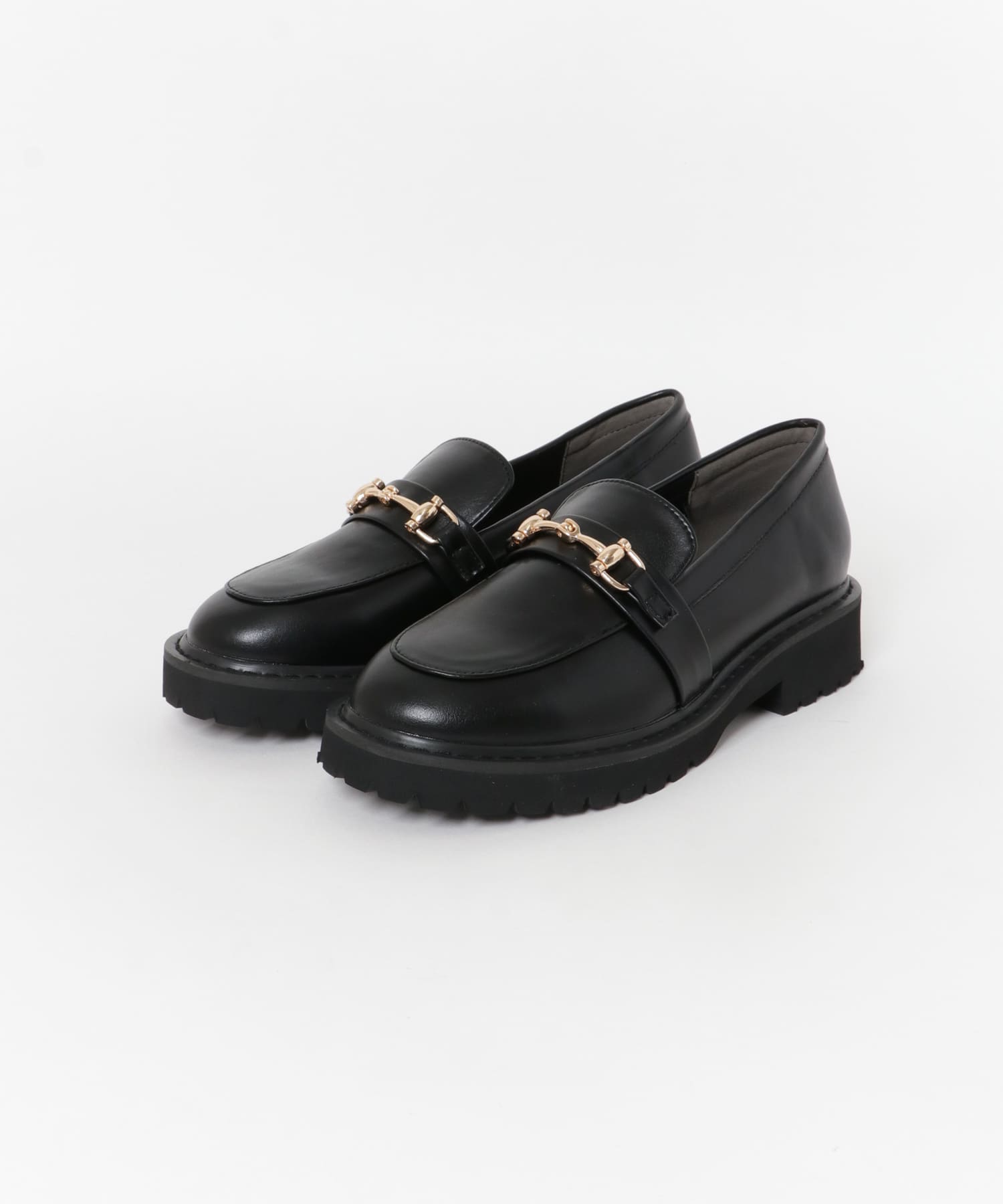 ボリュームソールビットローファー BLACK S