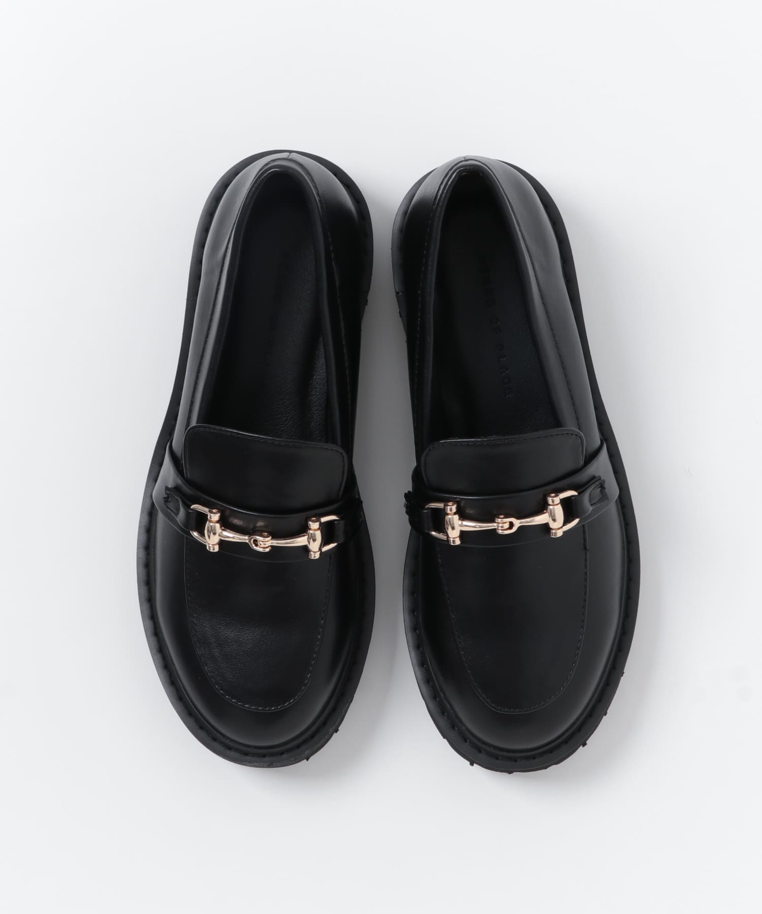 ボリュームソールビットローファー BLACK S