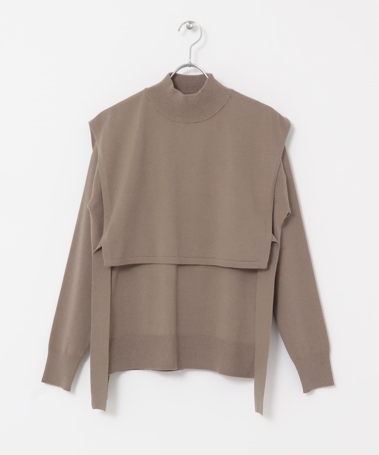 ストレッチレイヤードセーター MOCHA one