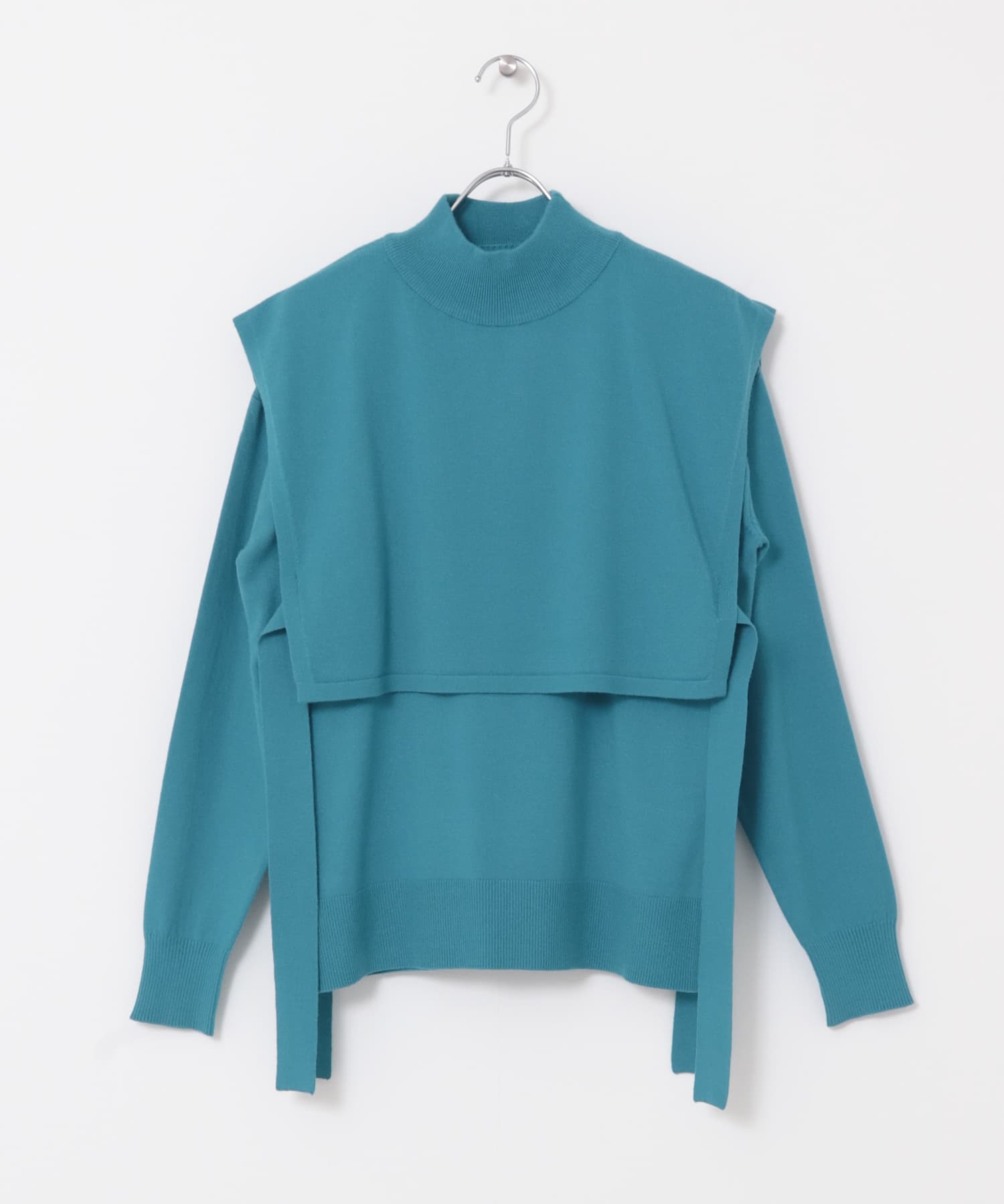 ストレッチレイヤードセーター L.BLUE one