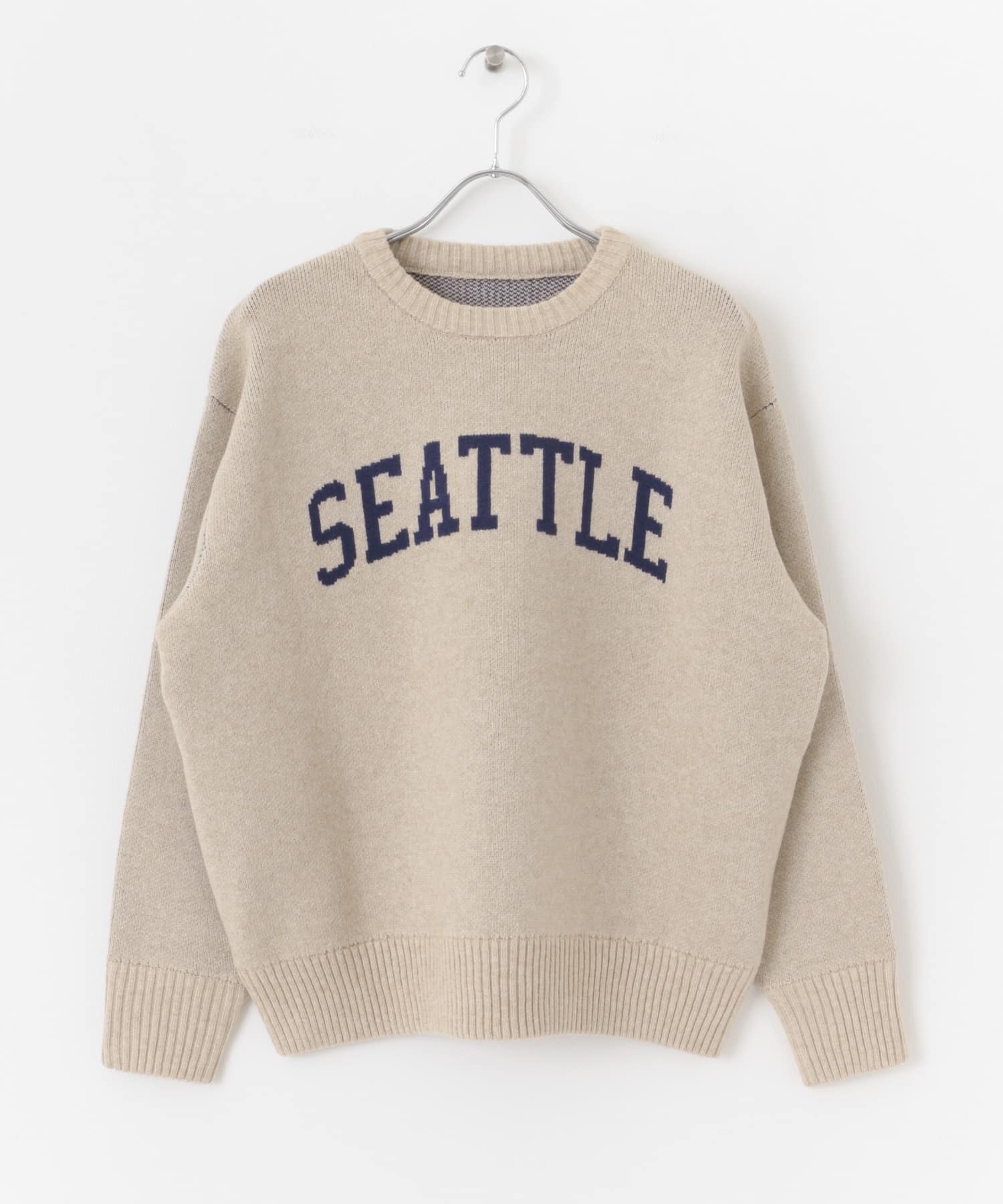 グラフィックロゴセーター BEIGE one