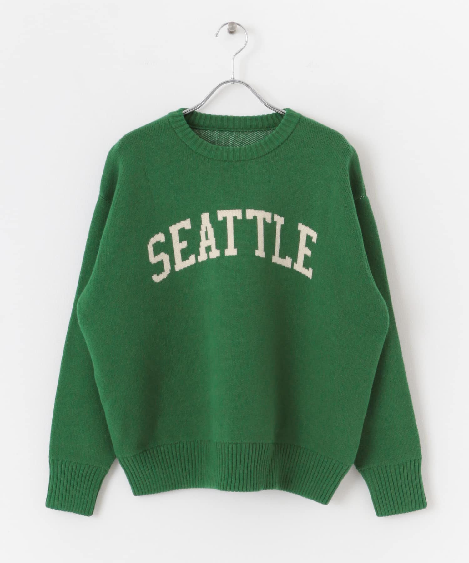 グラフィックロゴセーター GREEN one