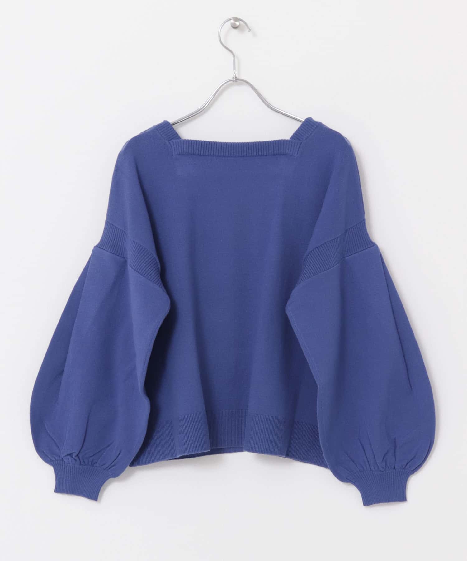 ストレッチボリュームスリーブセーター BLUE one