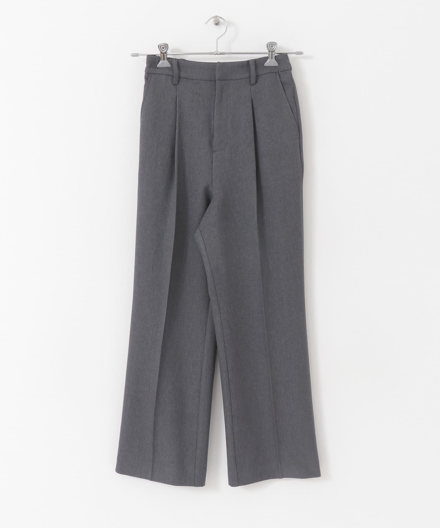 ウールライクワイドストレートパンツ CHARCOAL XS