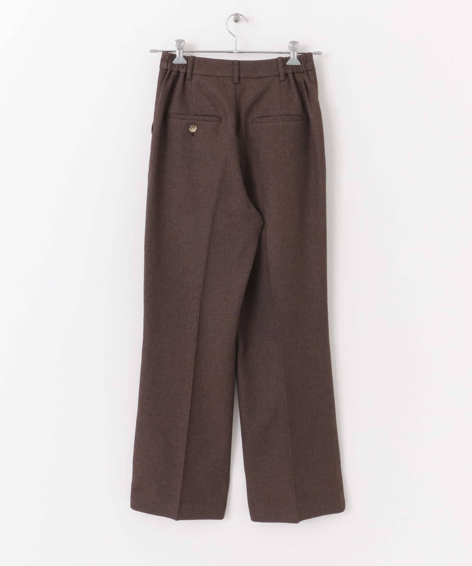 ウールライクワイドストレートパンツ BROWN XS