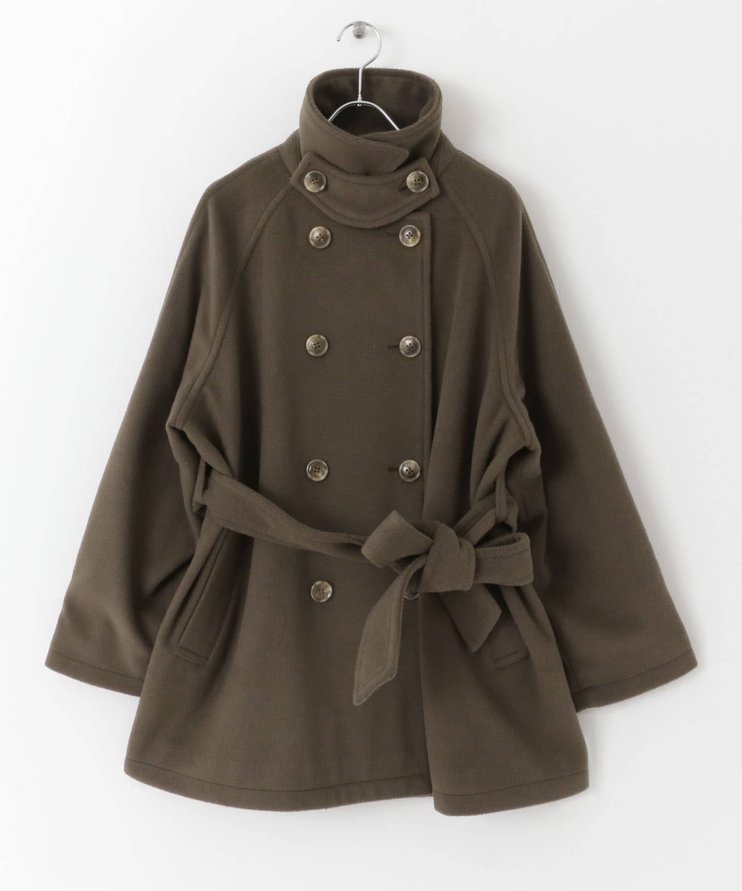ウールライク2WAYステンカラーミドルコート BROWN2 one