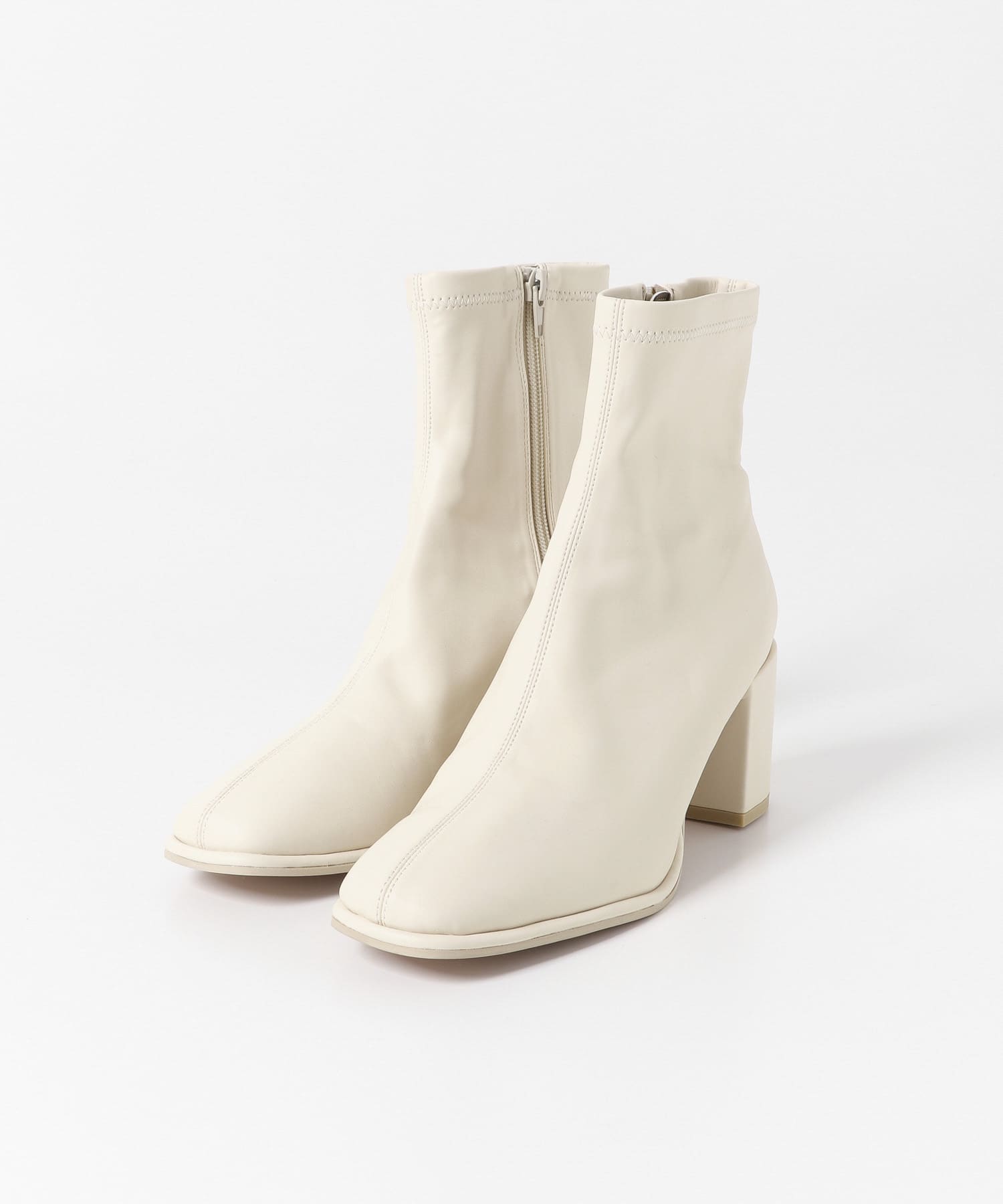 スクエアトウセンターシームストレッチブーツ IVORY S