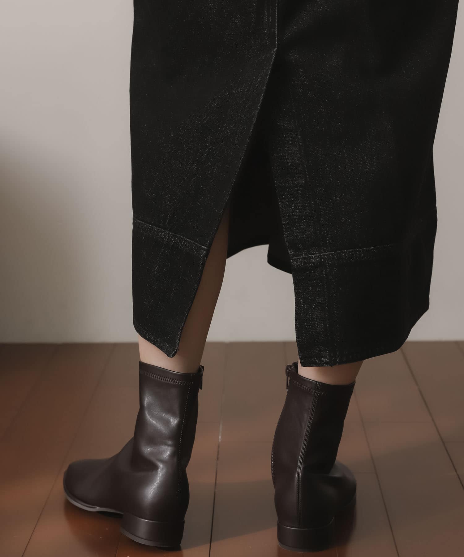 スクエアトウセンターシームストレッチローブーツ BROWN S
