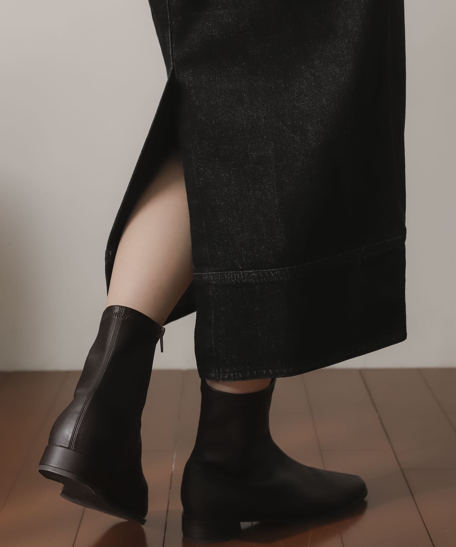 スクエアトウセンターシームストレッチローブーツ BROWN S