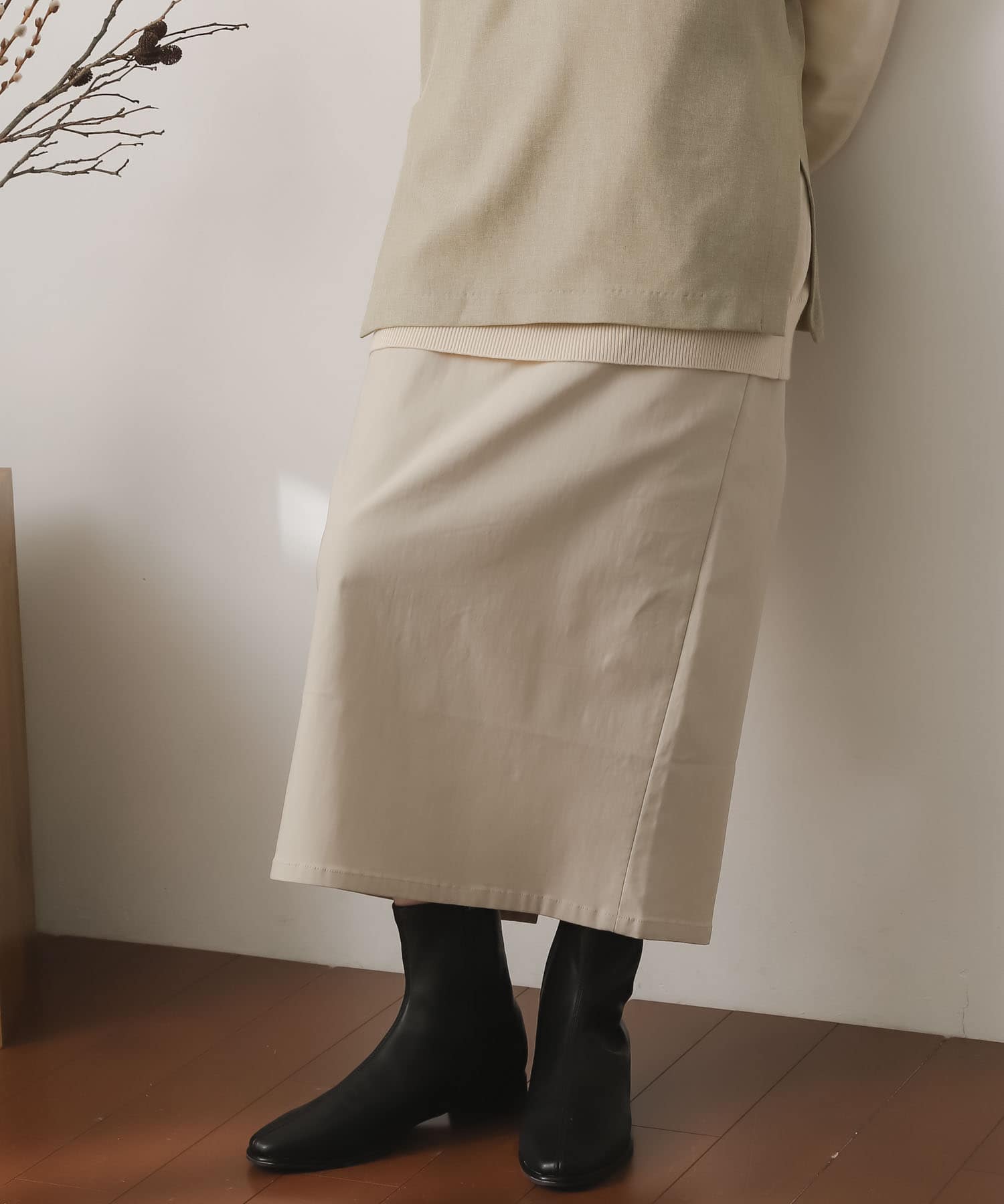 スクエアトウセンターシームストレッチローブーツ BLACK M