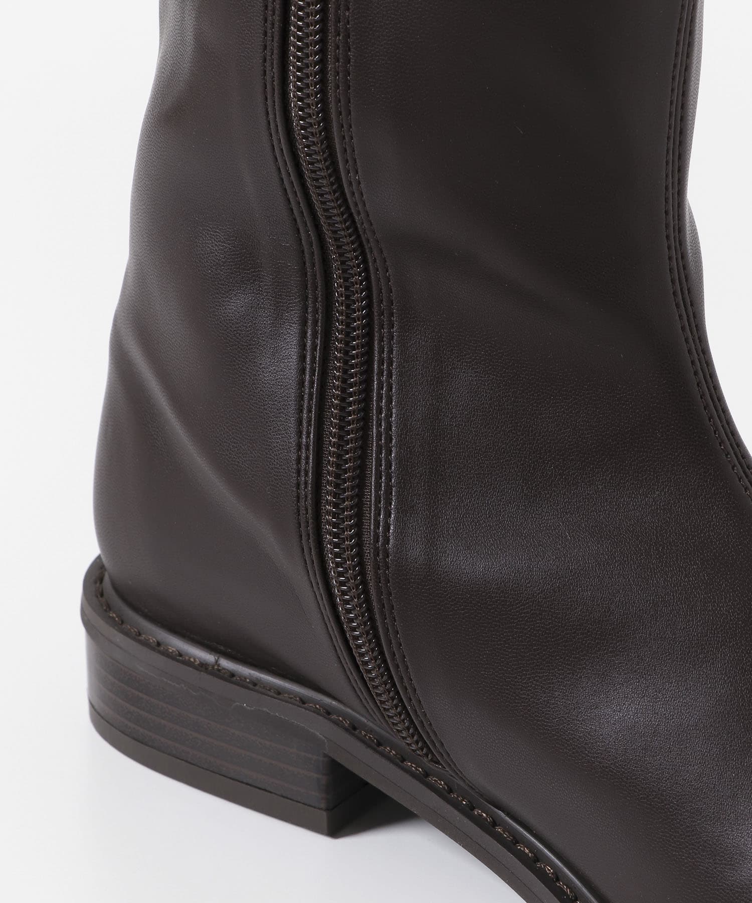 スクエアトウセンターシームロングブーツ BROWN S