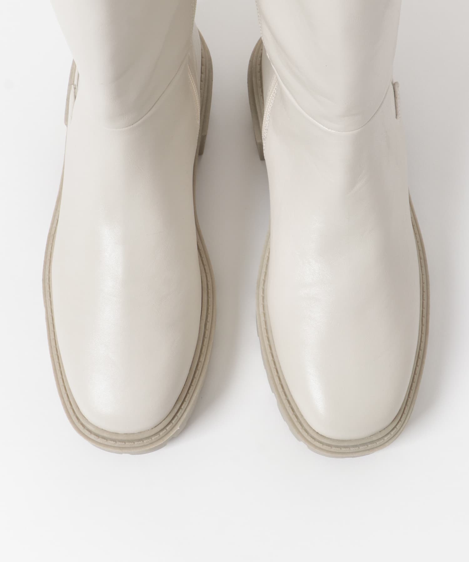 トラックソールサイドゴアロングブーツ IVORY S