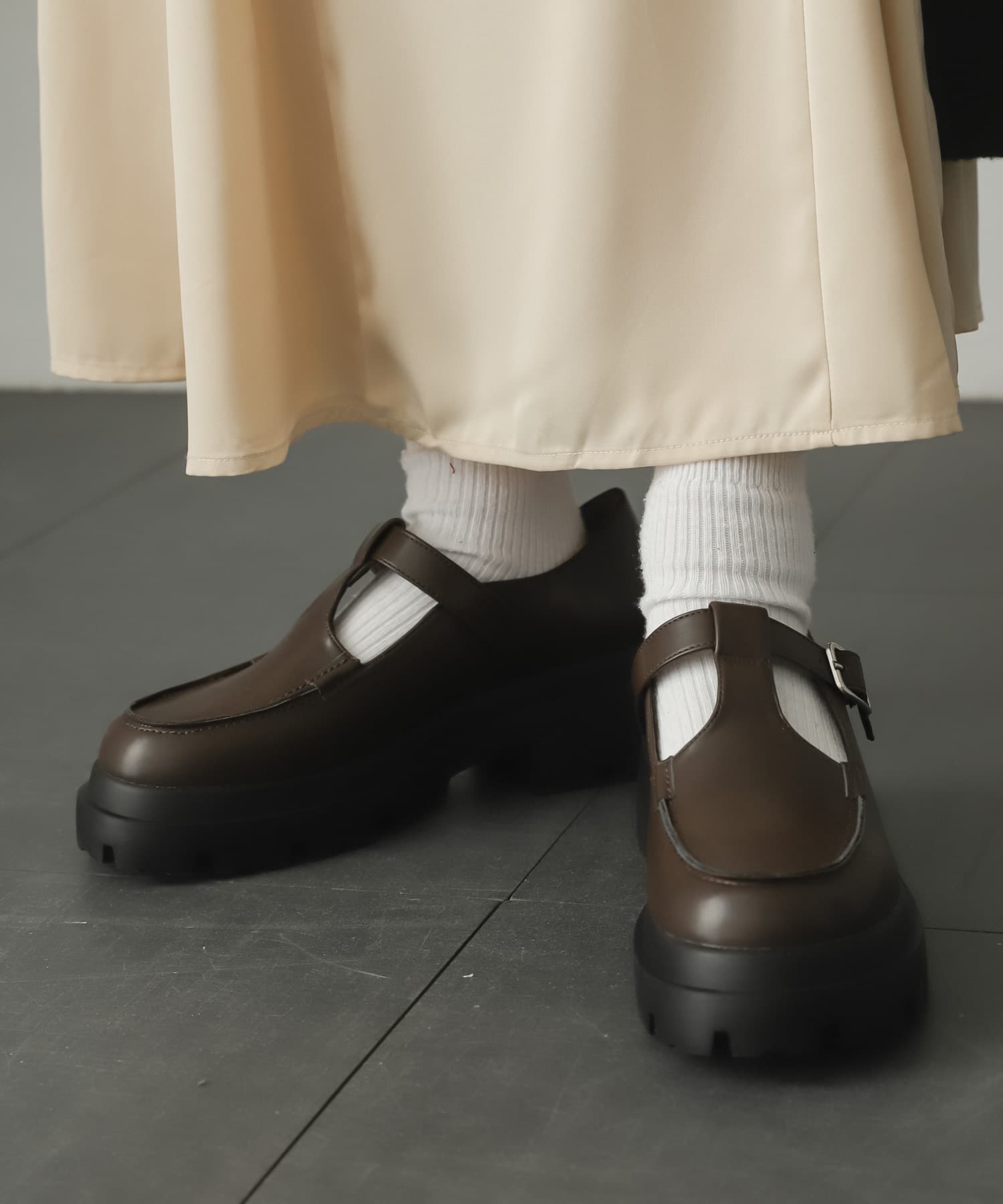 Tストラップボリュームソールシューズ D.BROWN S