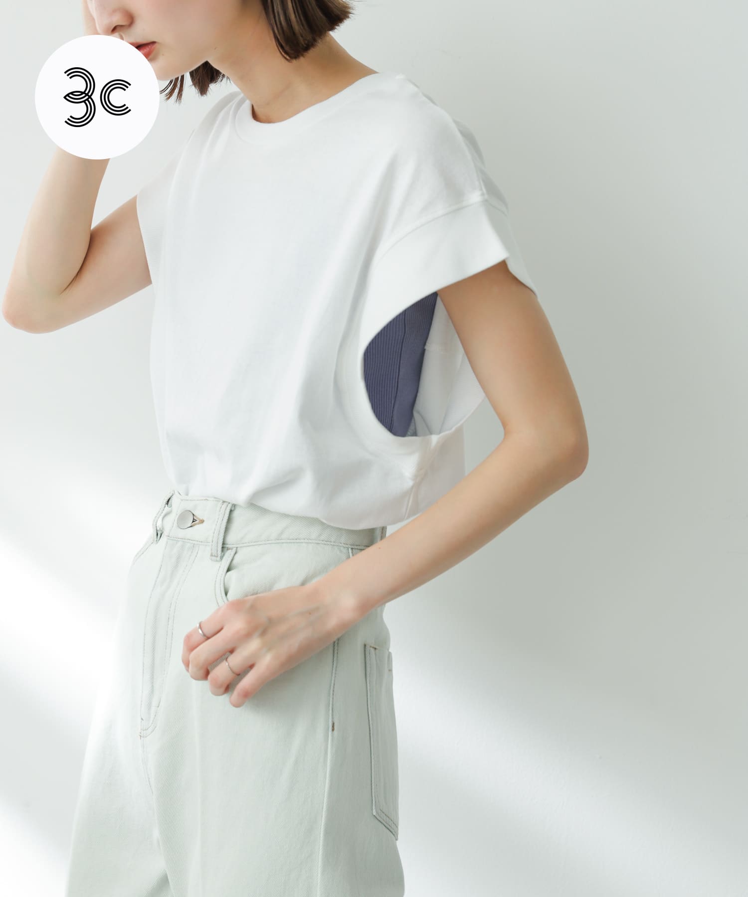 USAコットンフレンチスリーブTシャツ