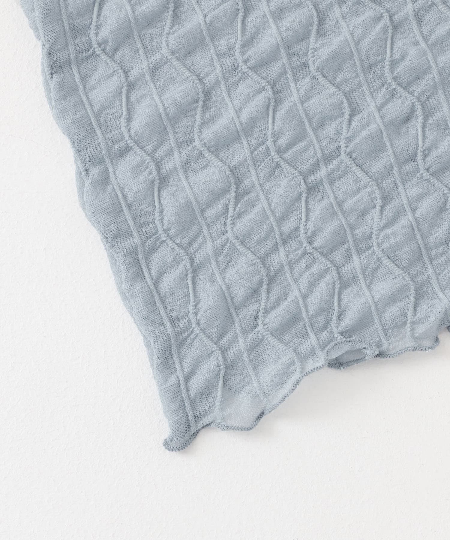 ウェーブパターンシアートップ(5分袖) L.BLUE one