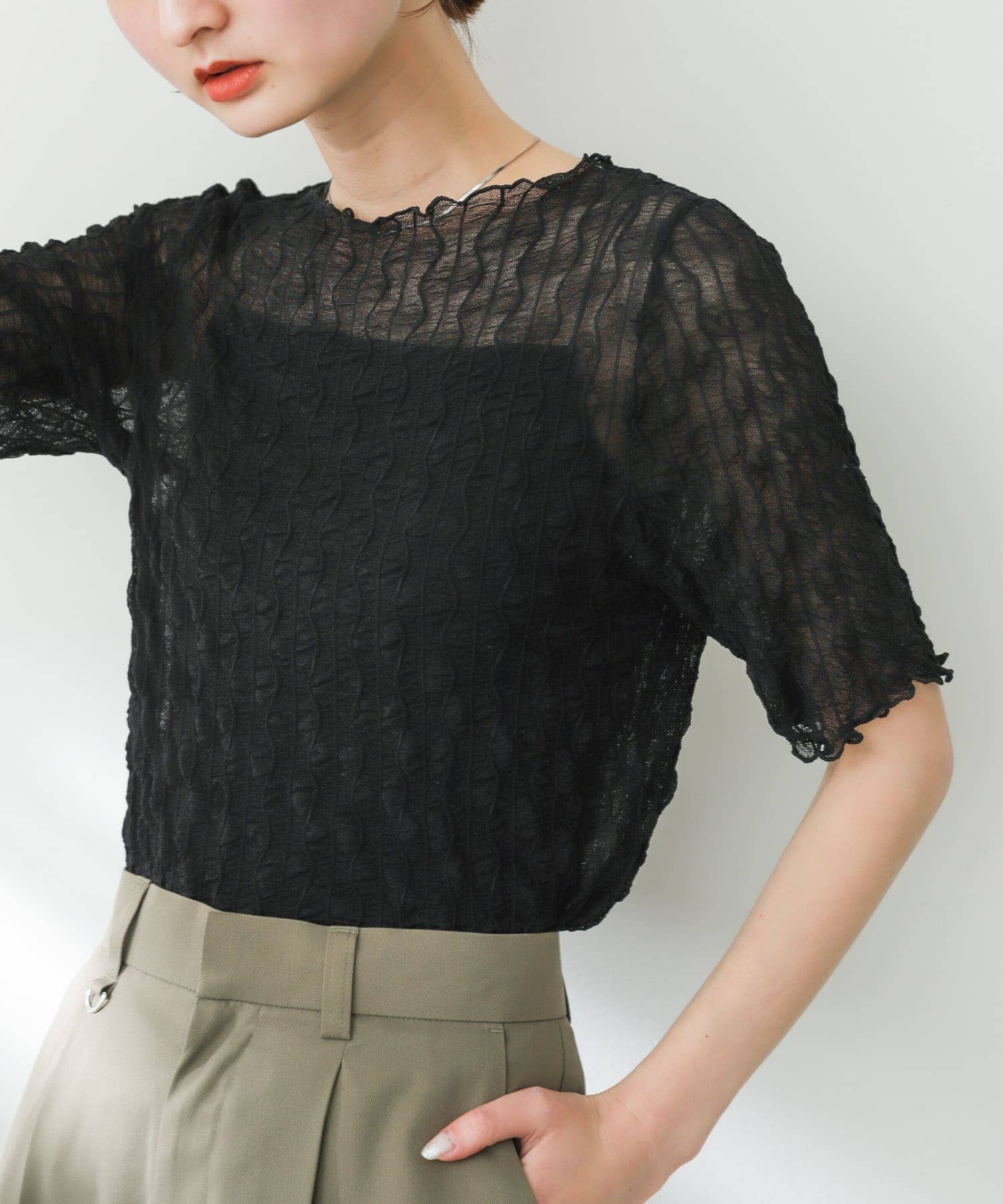 身長：169cm サイズ：one