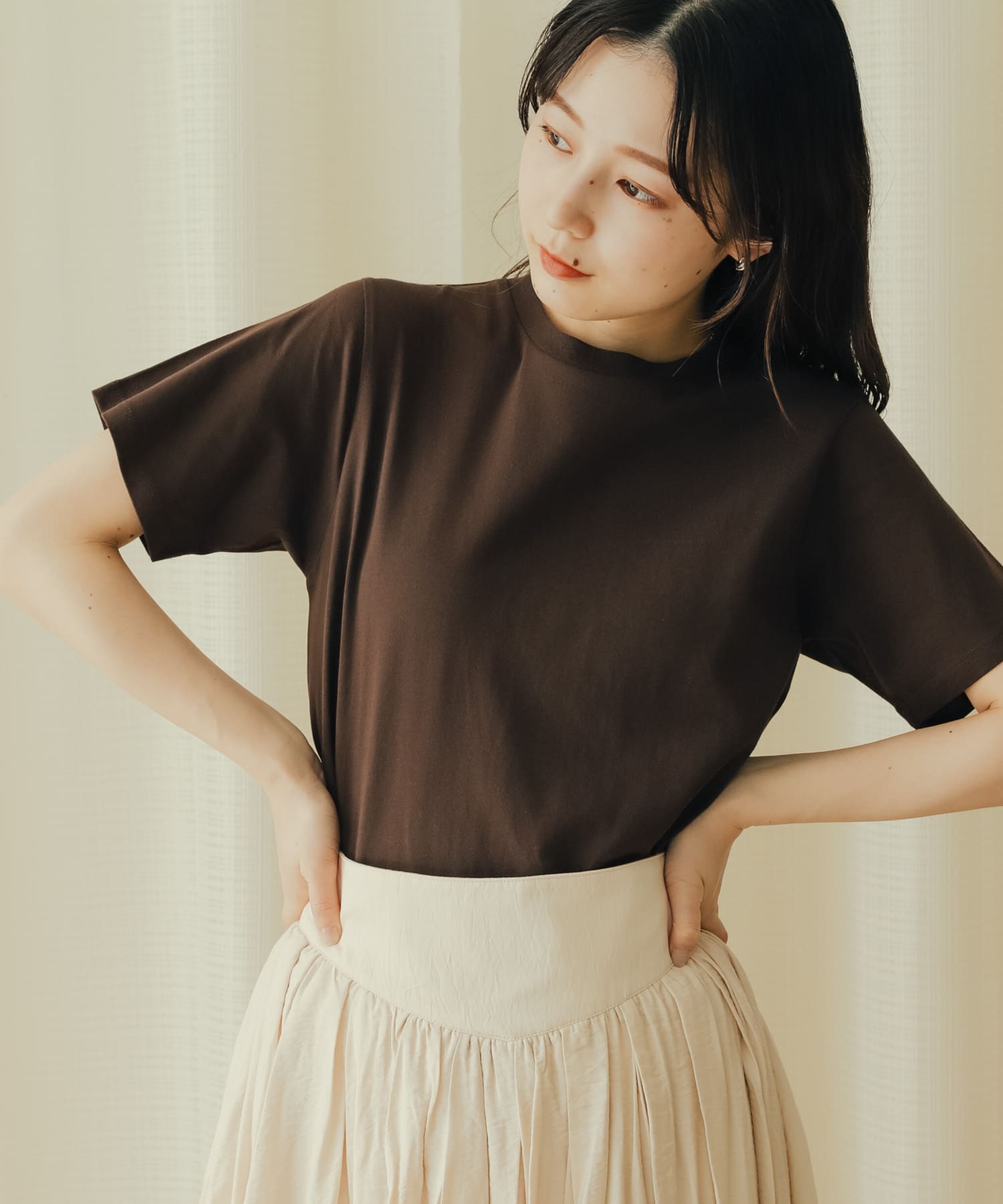 コットンクルーネックTシャツ(半袖)