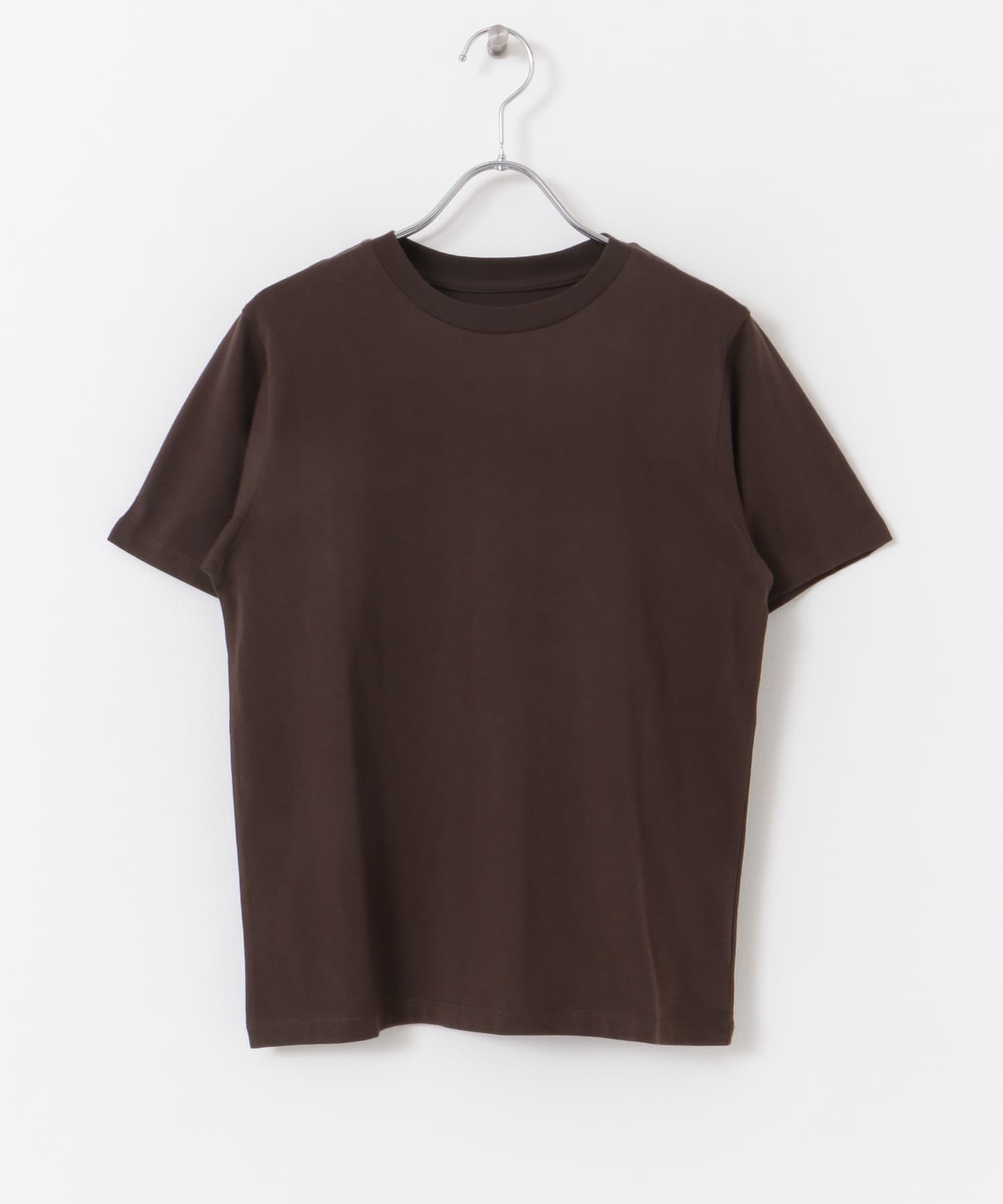 コットンクルーネックTシャツ(半袖) BROWN one