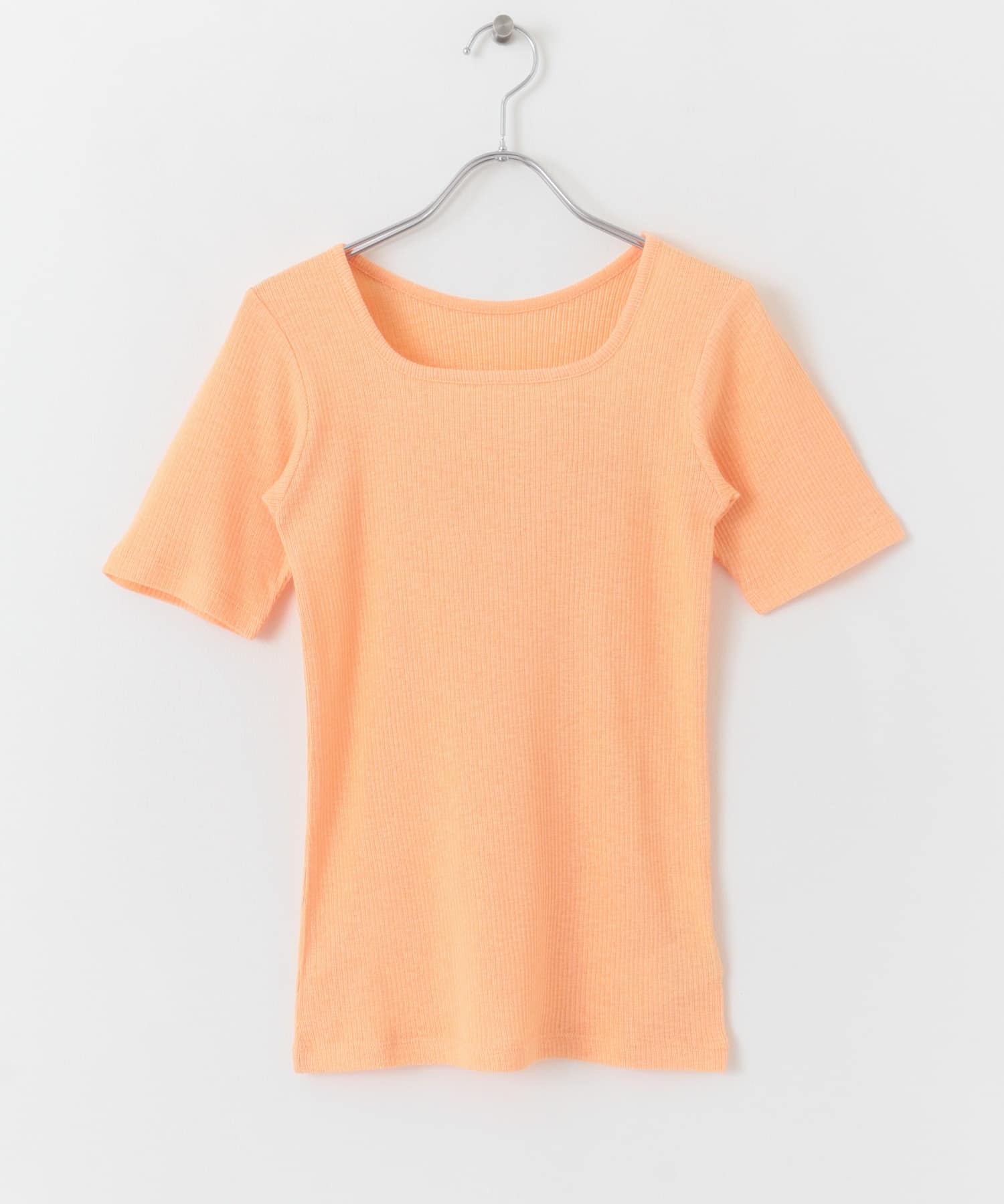 2WAYメランジリブTシャツ(半袖) ORANGE one