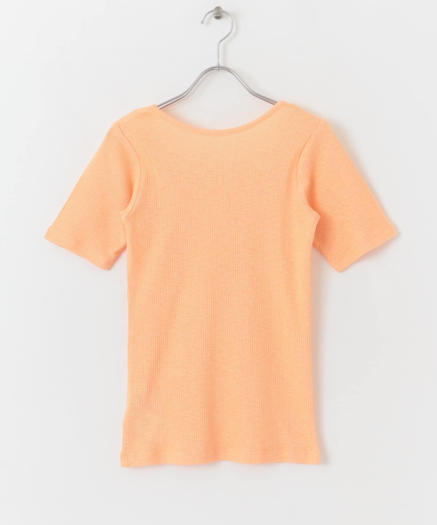 2WAYメランジリブTシャツ(半袖) ORANGE one