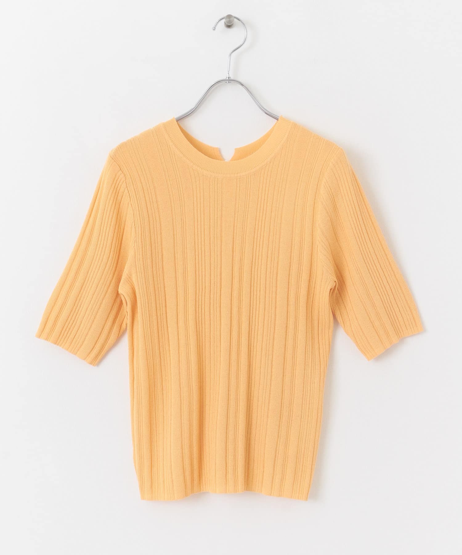 ランダムリブシアーセーター(5分袖) ORANGE one