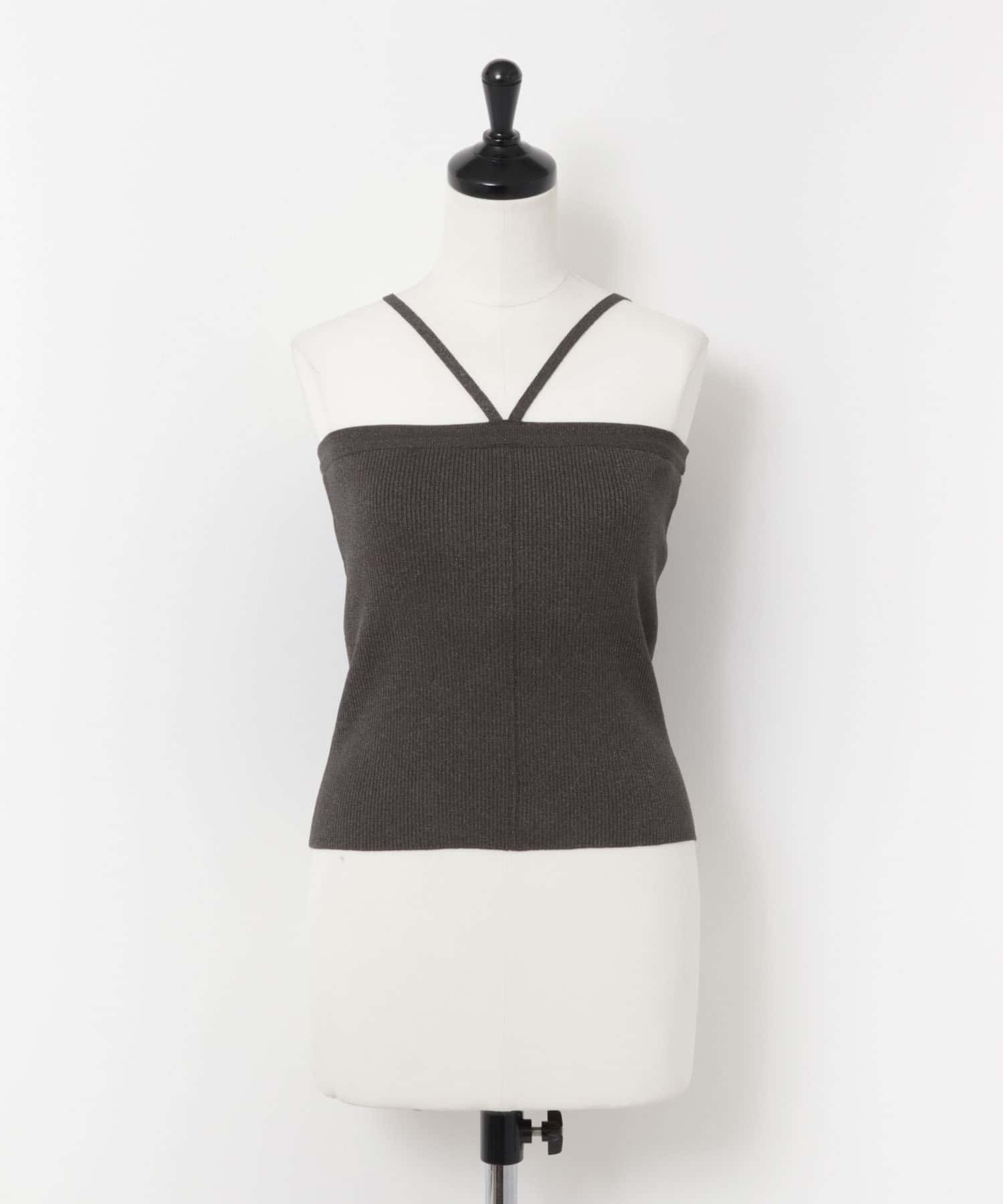ホルターネックニットキャミソール CHARCOAL one