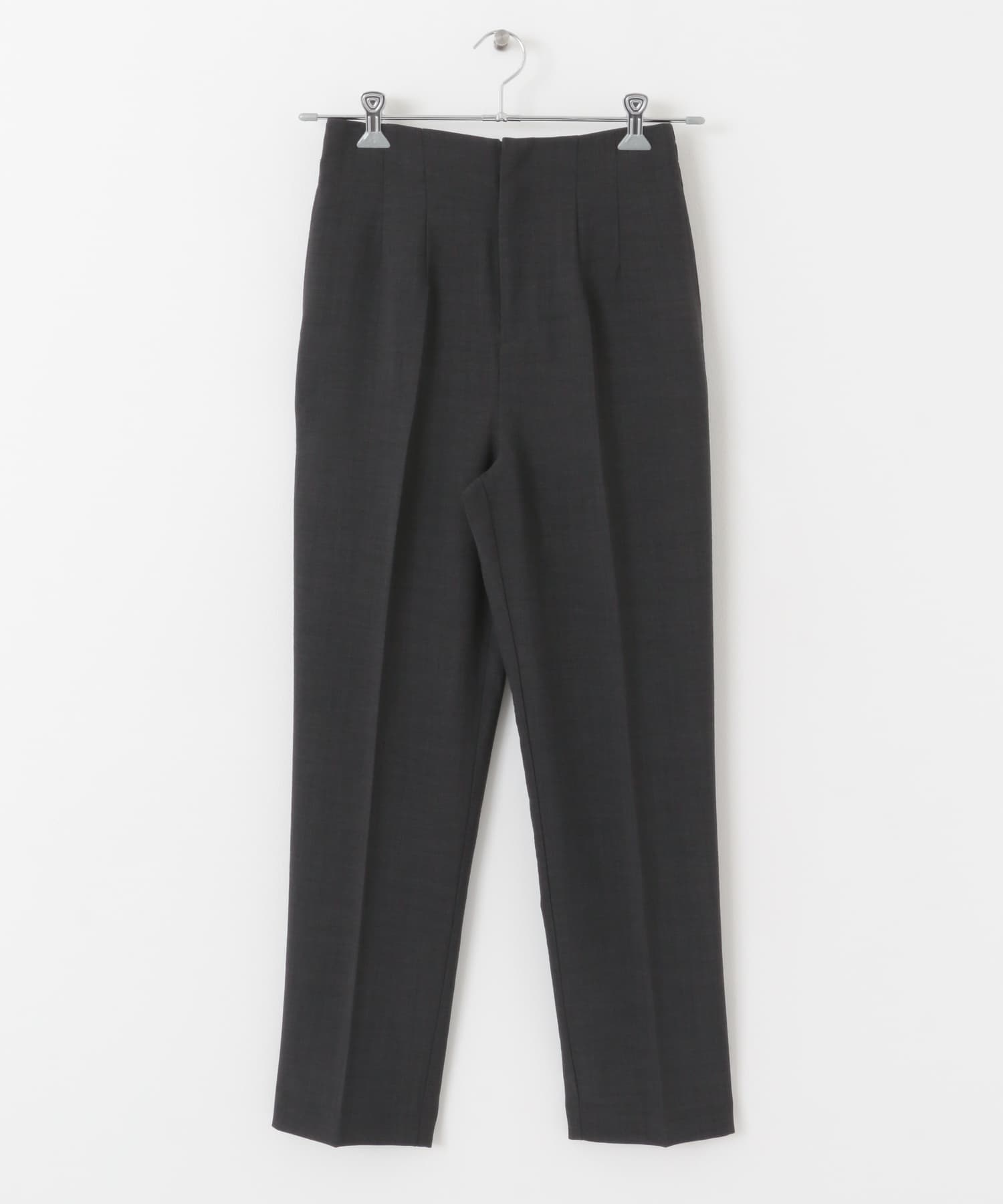 リネンライクハイウエストテーパードパンツ(XS CHARCOAL リネンライクハイウエストテーパードパンツ(XS CHARCOAL
