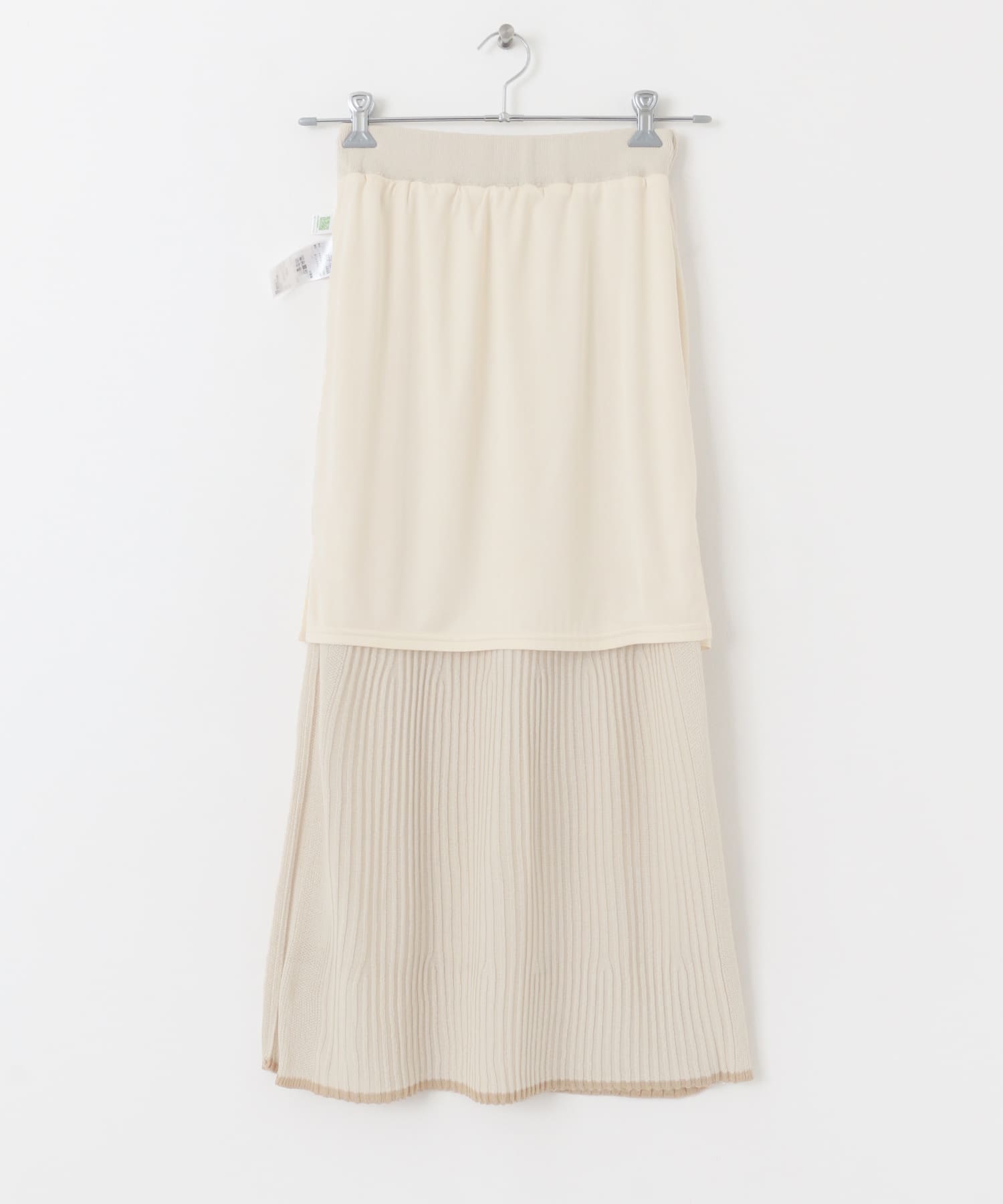 トリミングナローニットスカート IVORY one