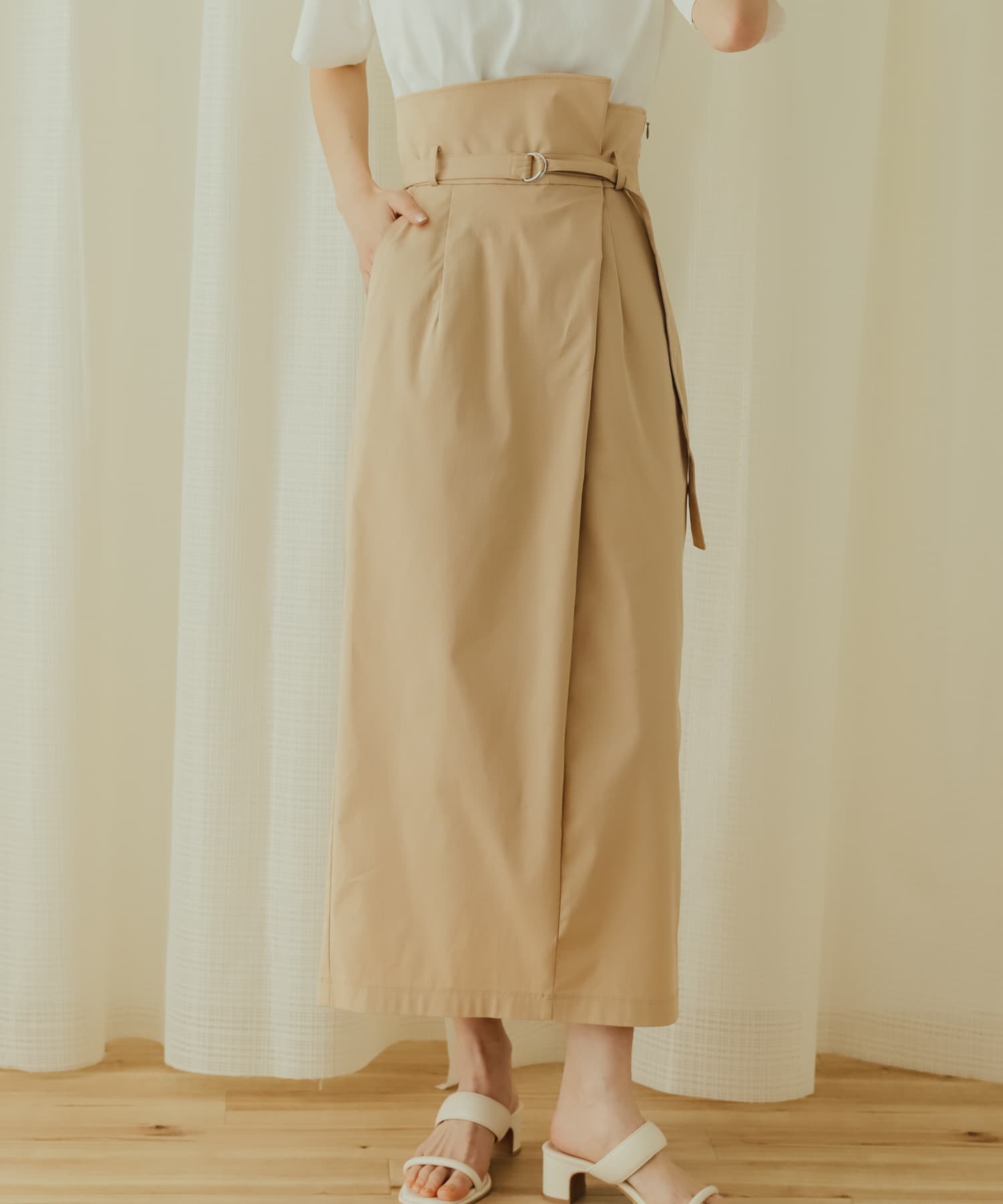 アシンメトリーハイウエストタイトスカート(S BEIGE): スカート｜URBAN